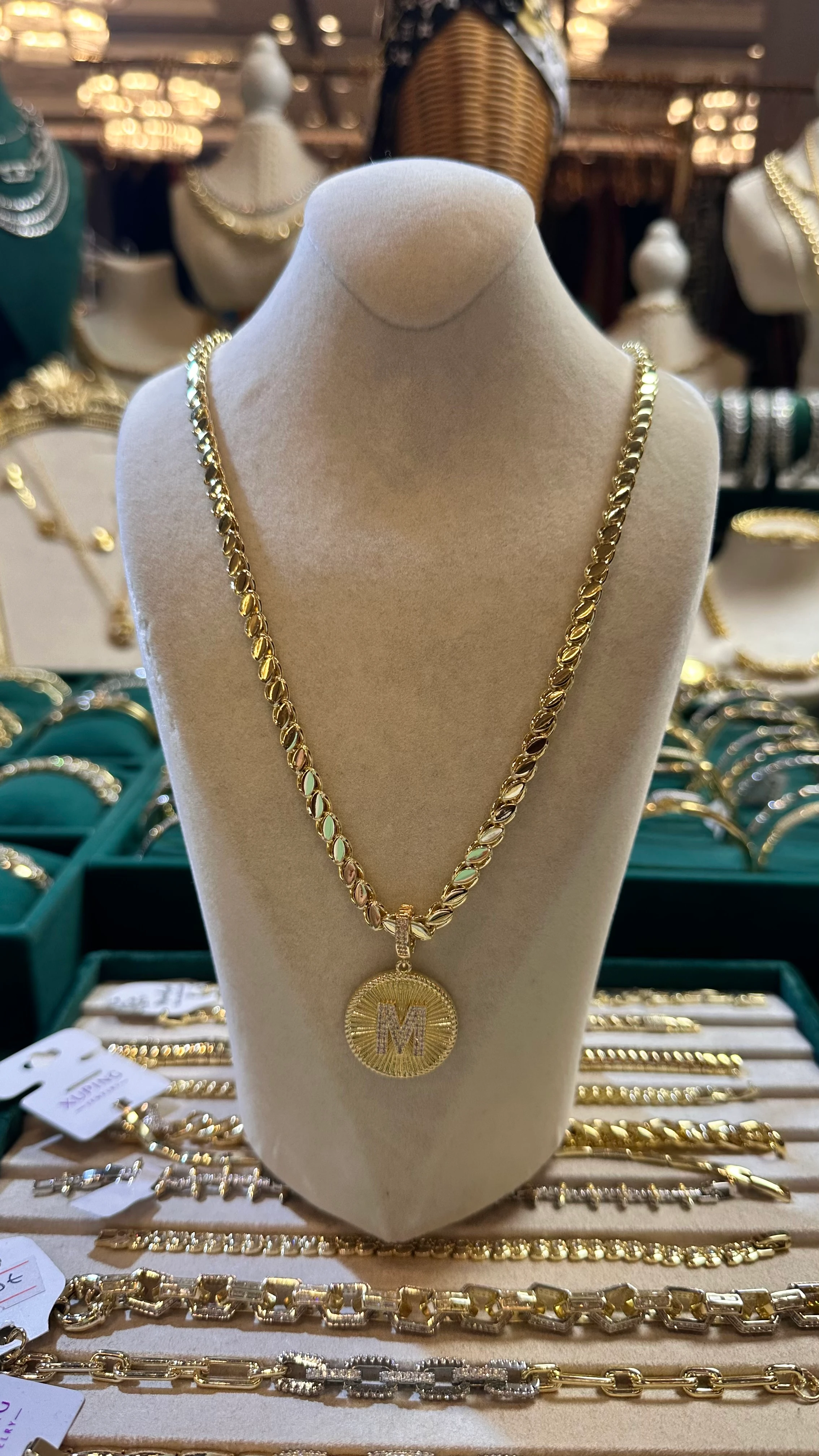 arpa zincirli harf kolye