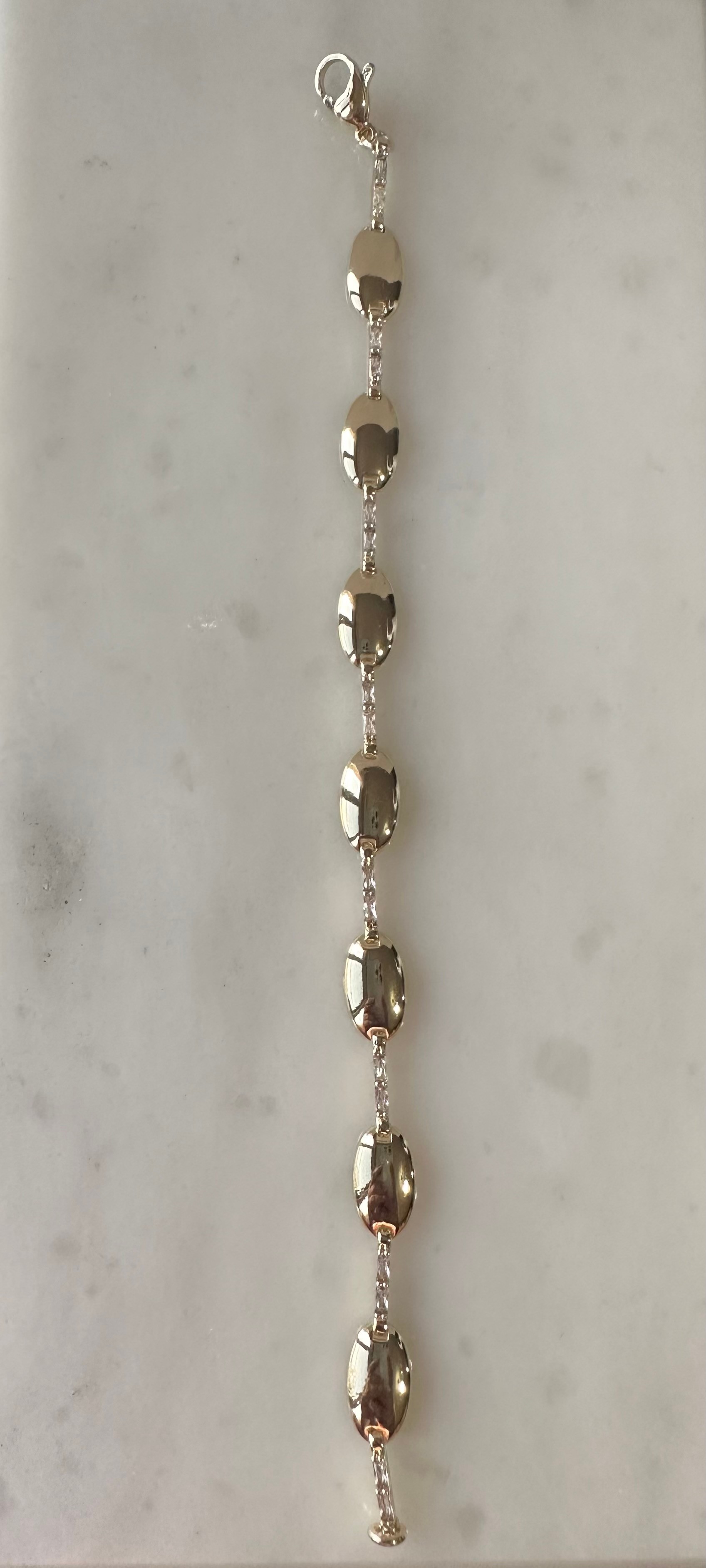 Oval kristal taşlı bileklik