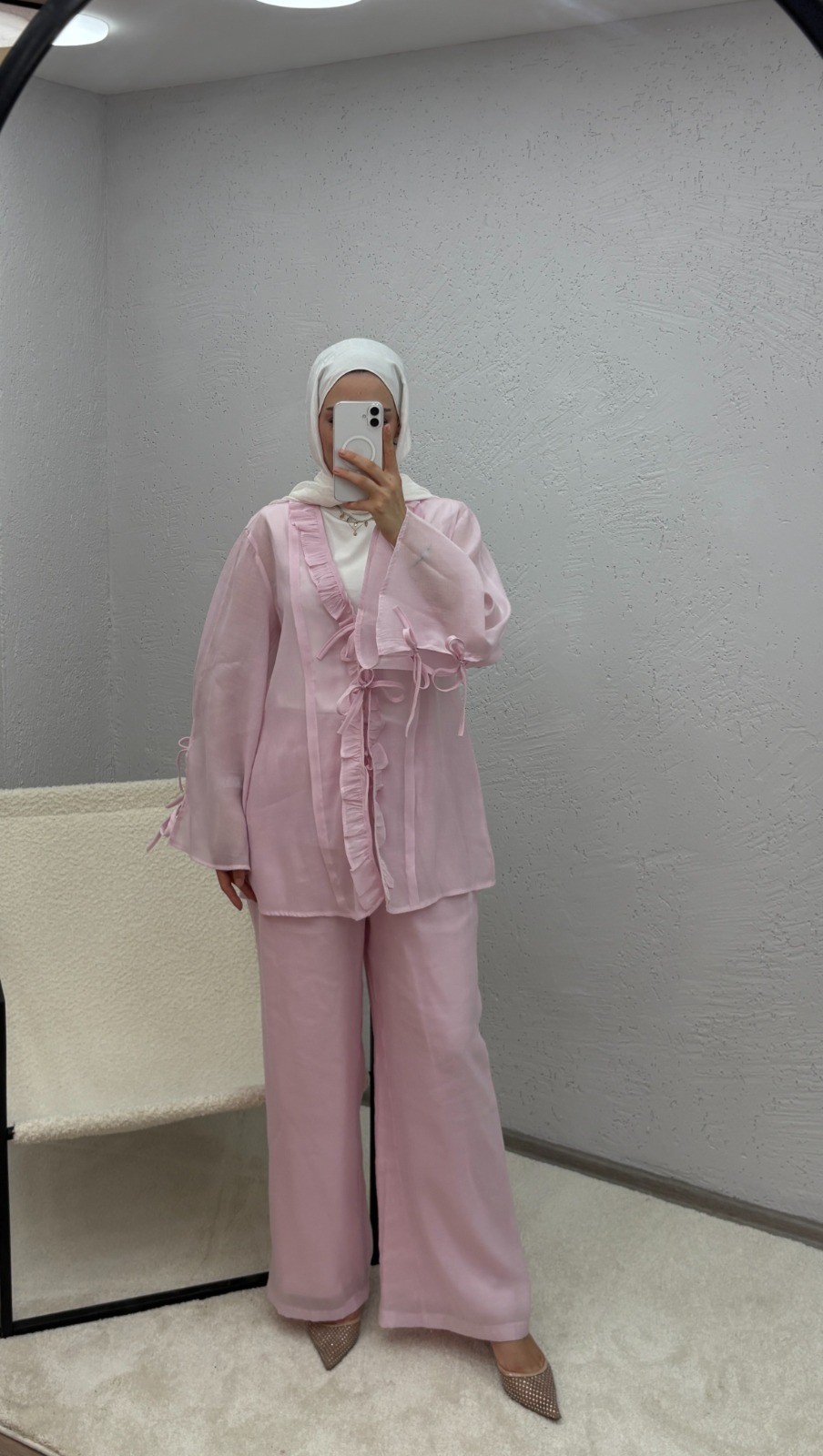 Monche Etekli Oversize Pantolonlu Takım