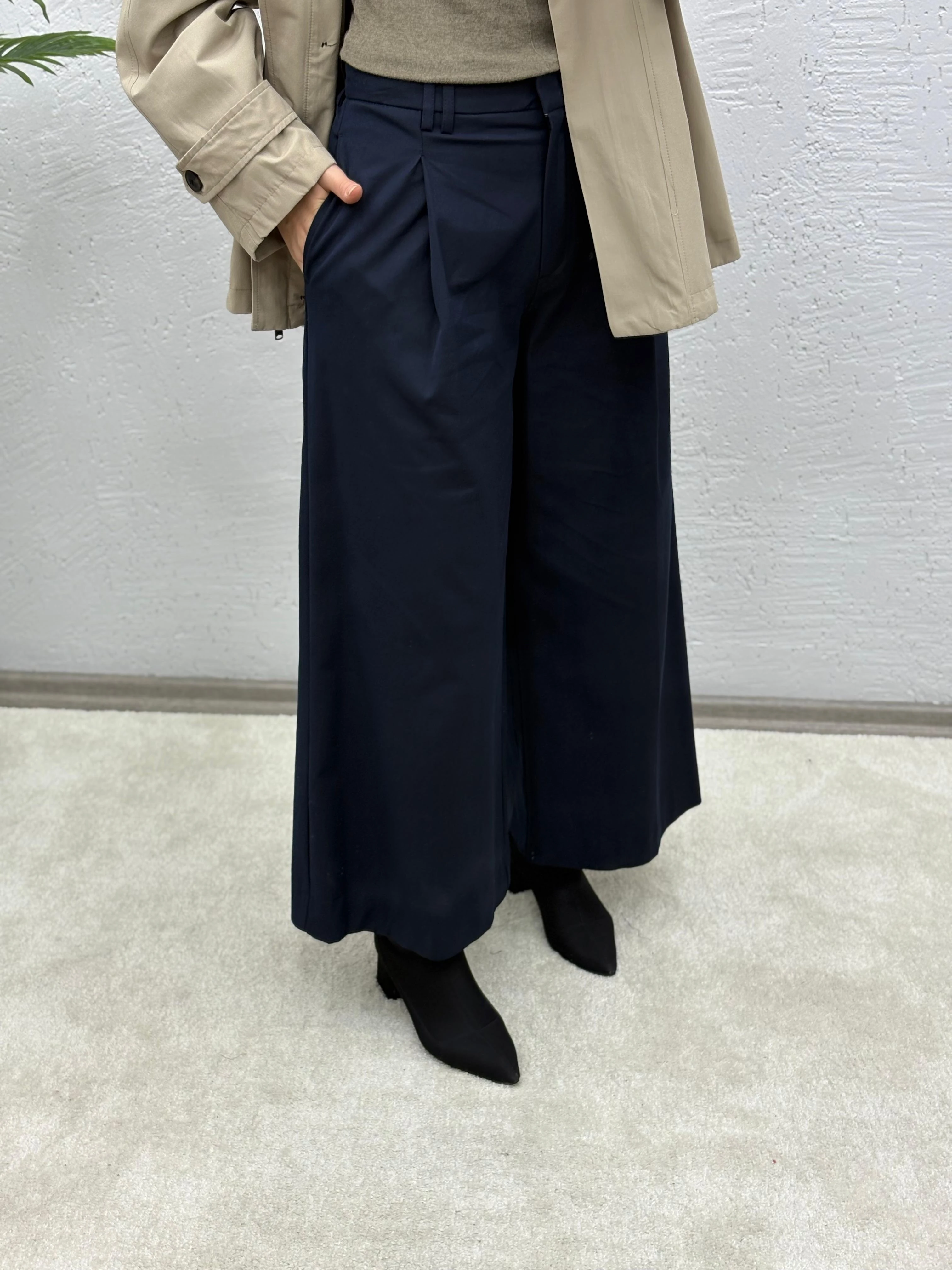 Pilili Geniş Paça Pantolon