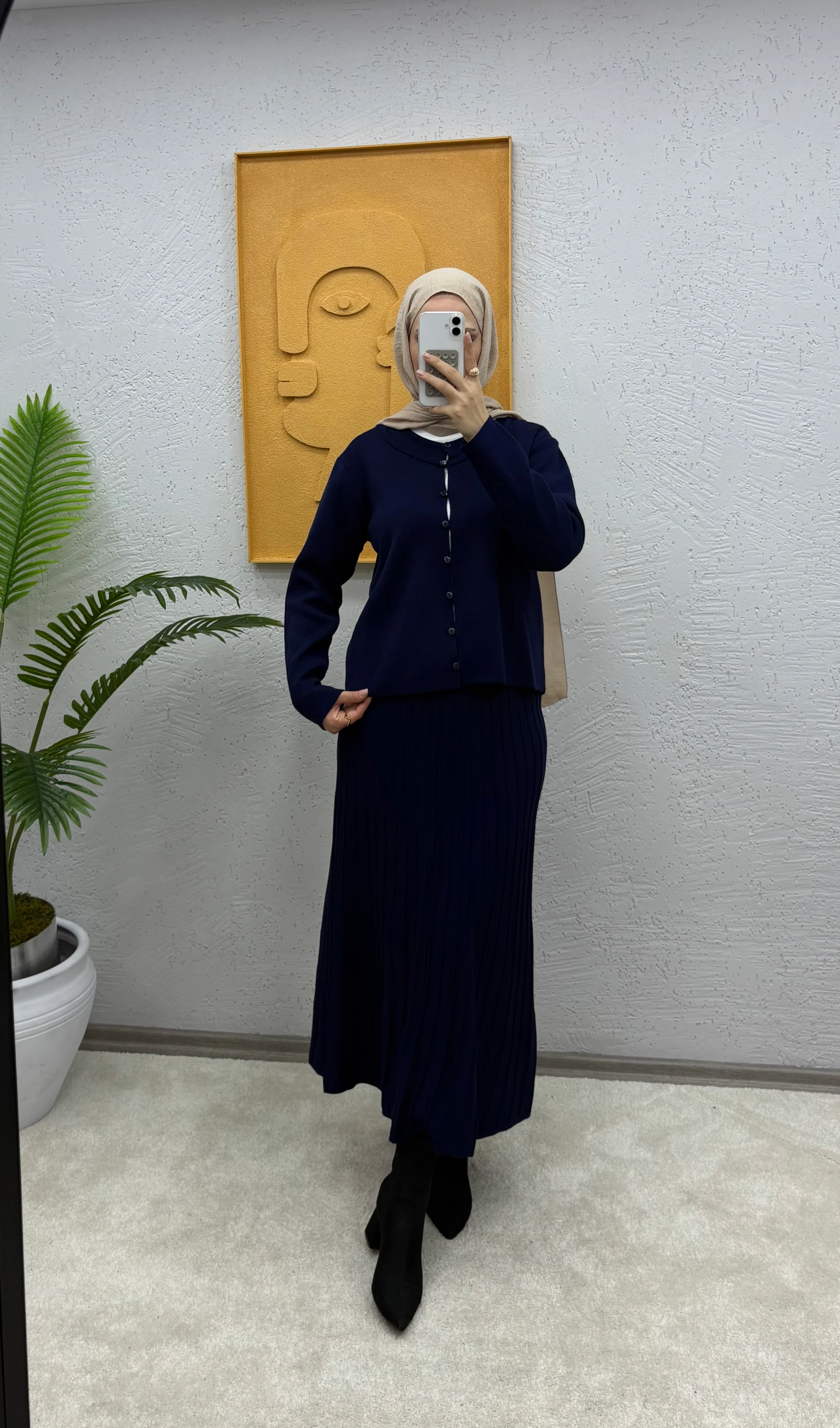 Hırka Etekli Triko Takım