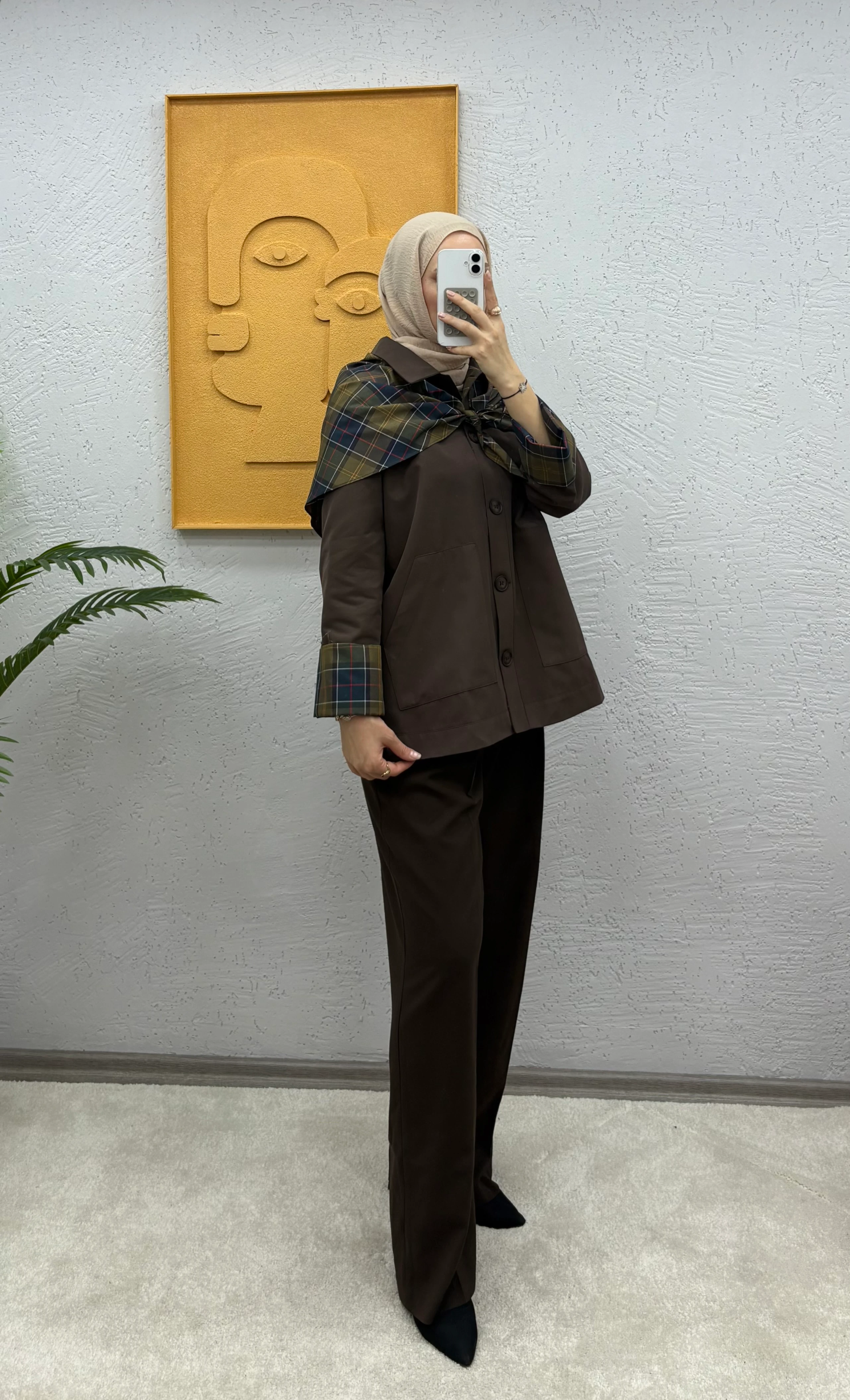 Garnili Kısa Trenç