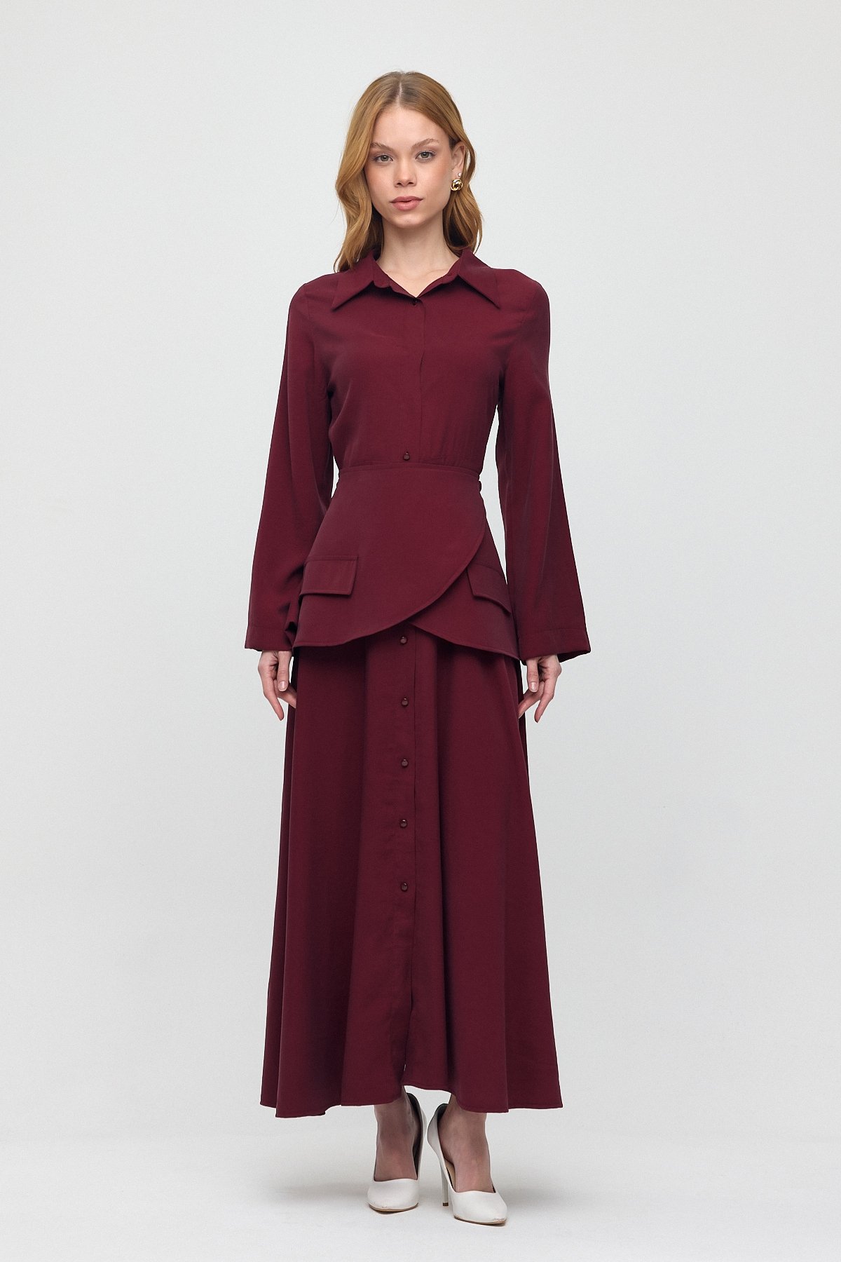 Monche Korsajlı Oversize Elbise