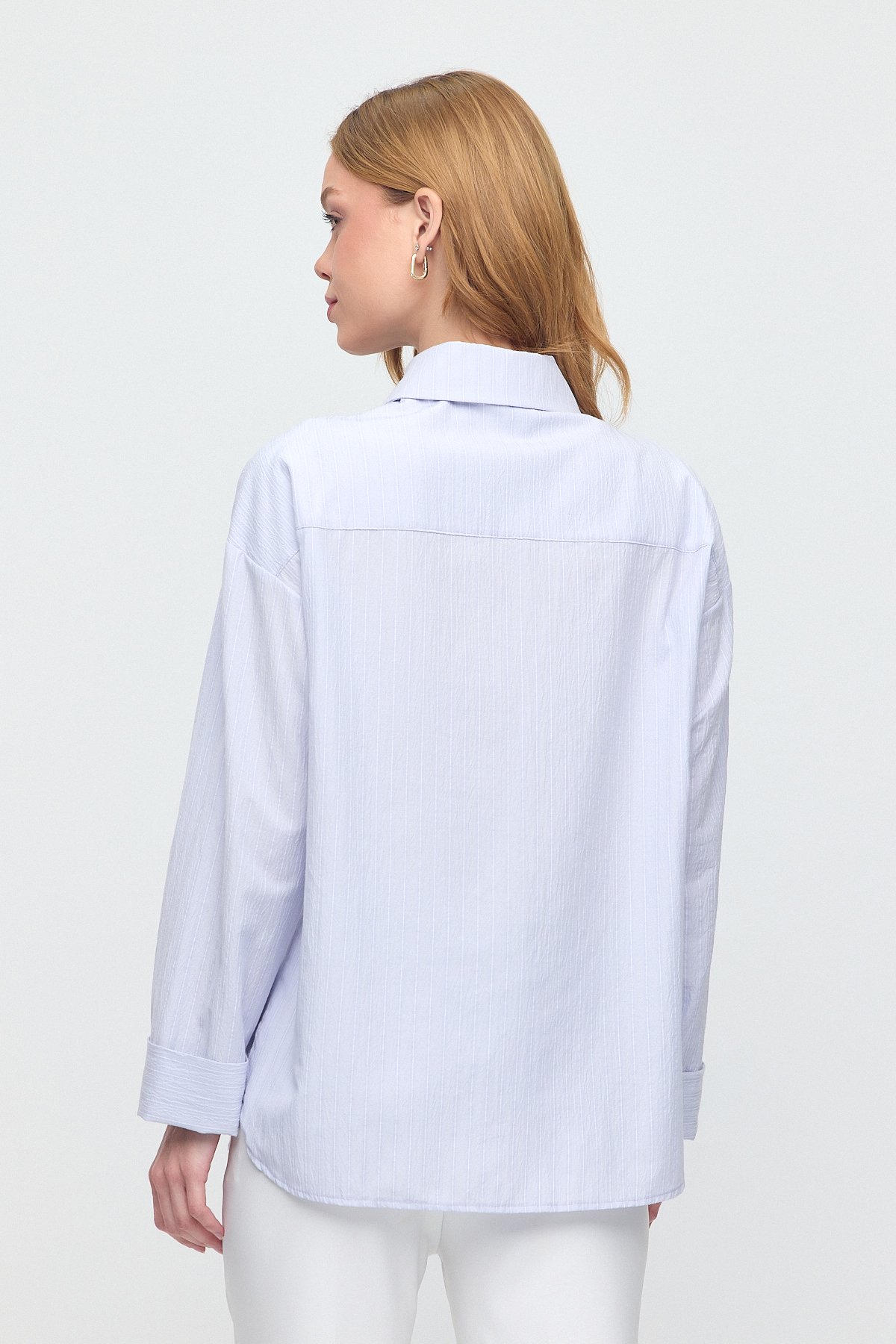 Monche Çizgili Oversize Kapaklı Gömlek