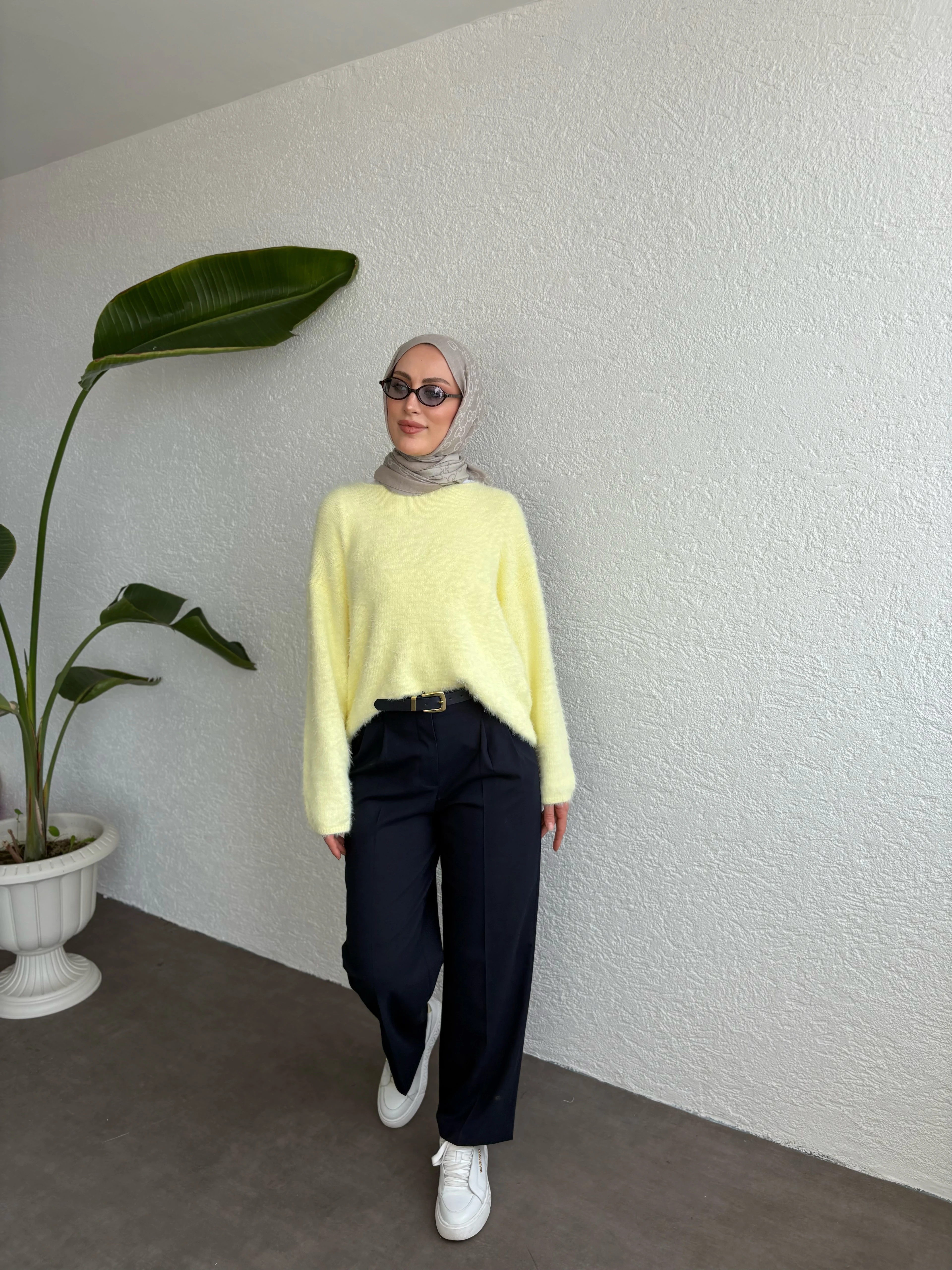 Bisiklet Yaka Sakallı Triko Kazak