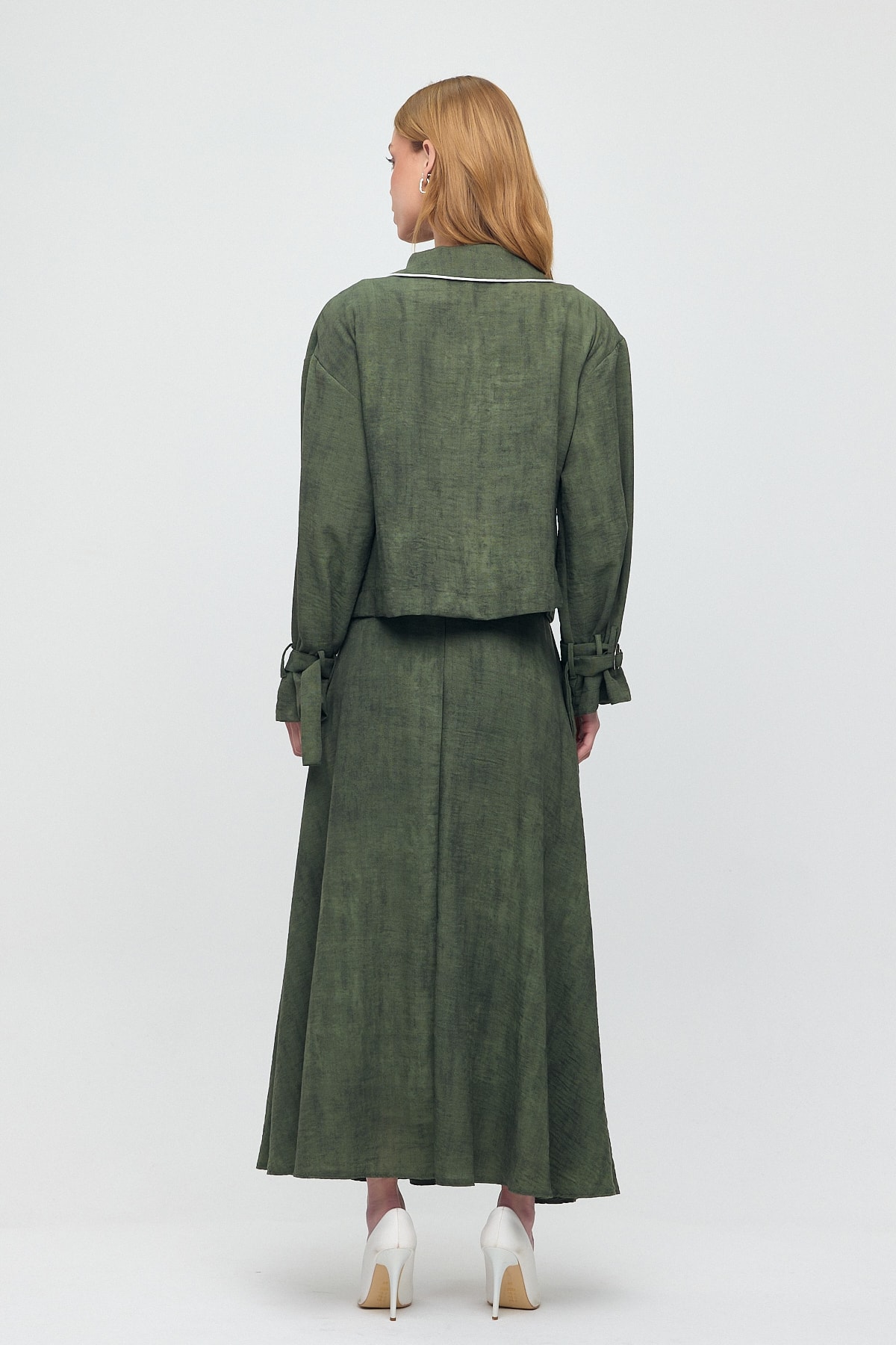 Monche Etekli Oversize Batik Desenli Takım