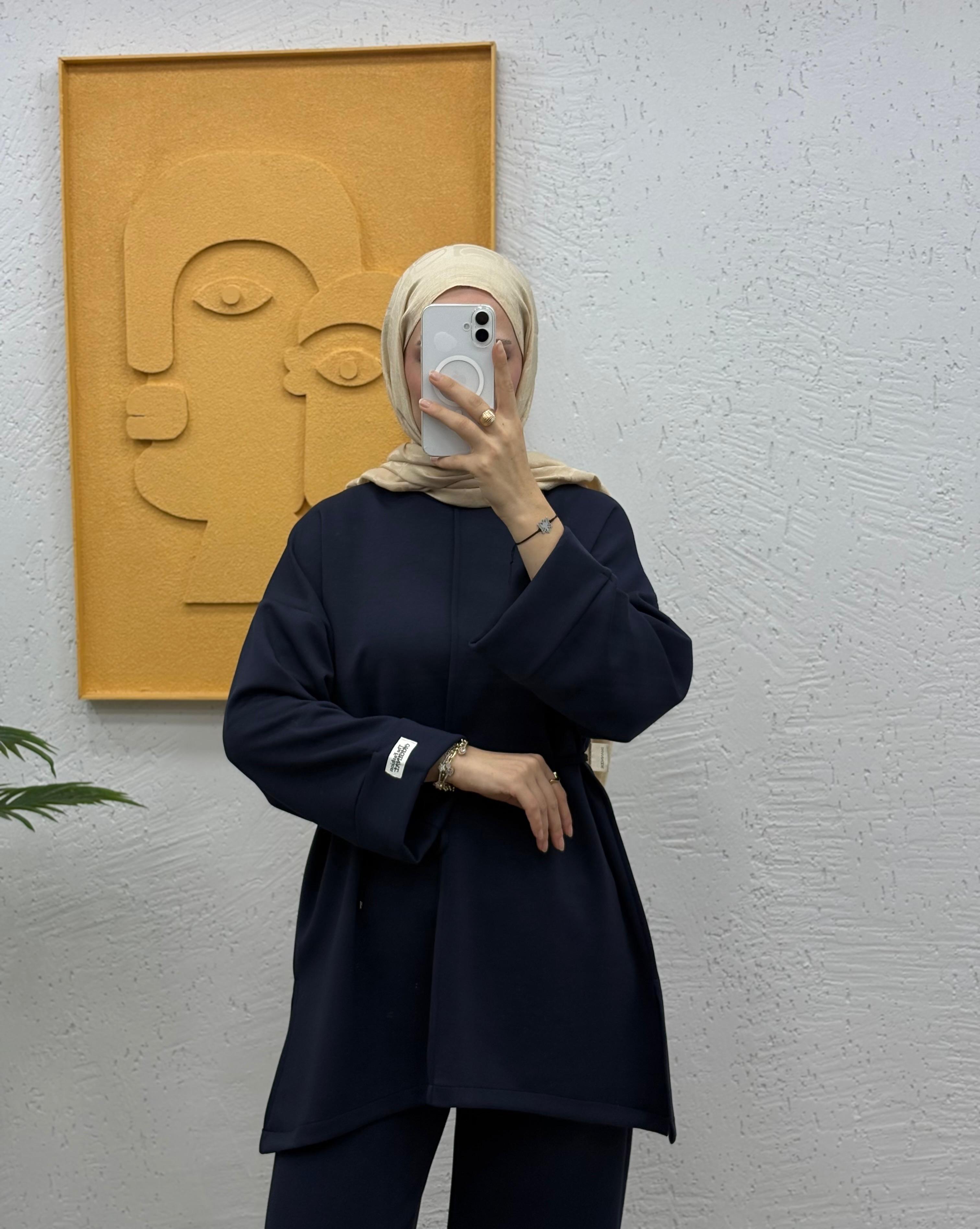 Oversize Çımalı Modal Pantolonlu Takım