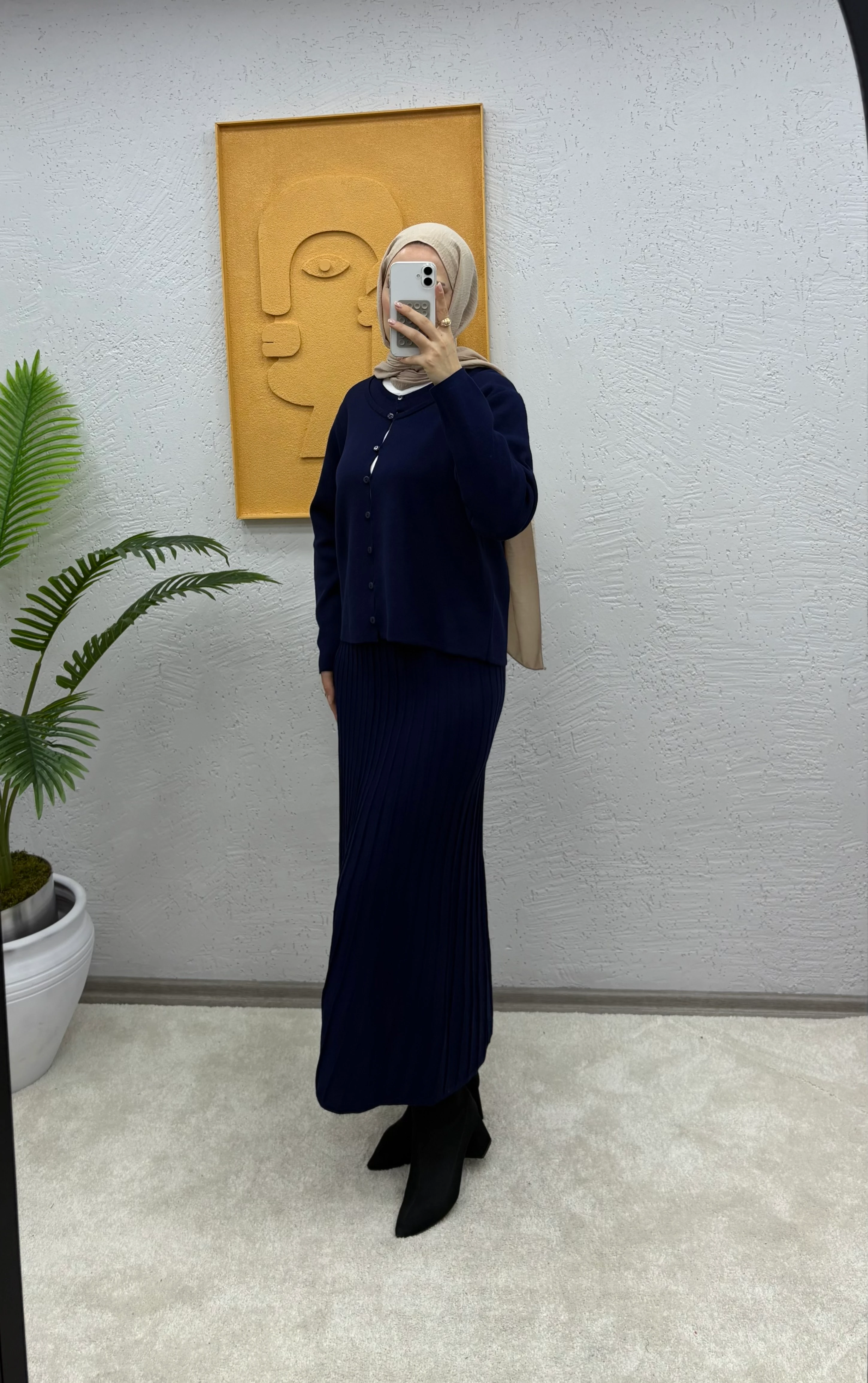 Hırka Etekli Triko Takım