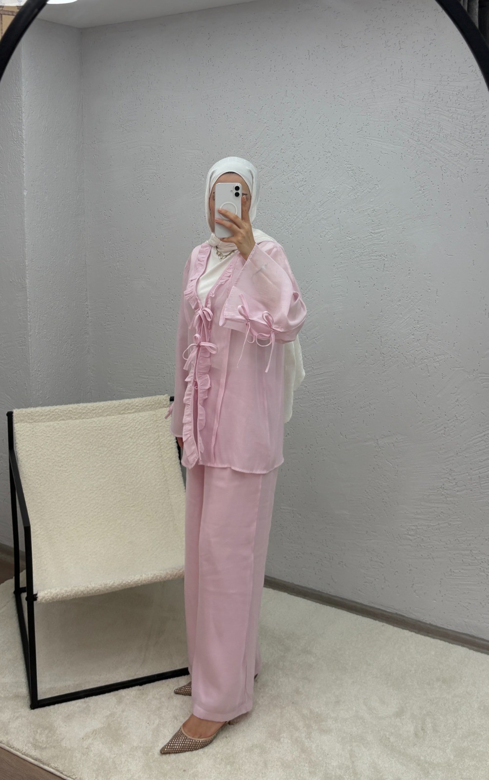 Monche Etekli Oversize Pantolonlu Takım