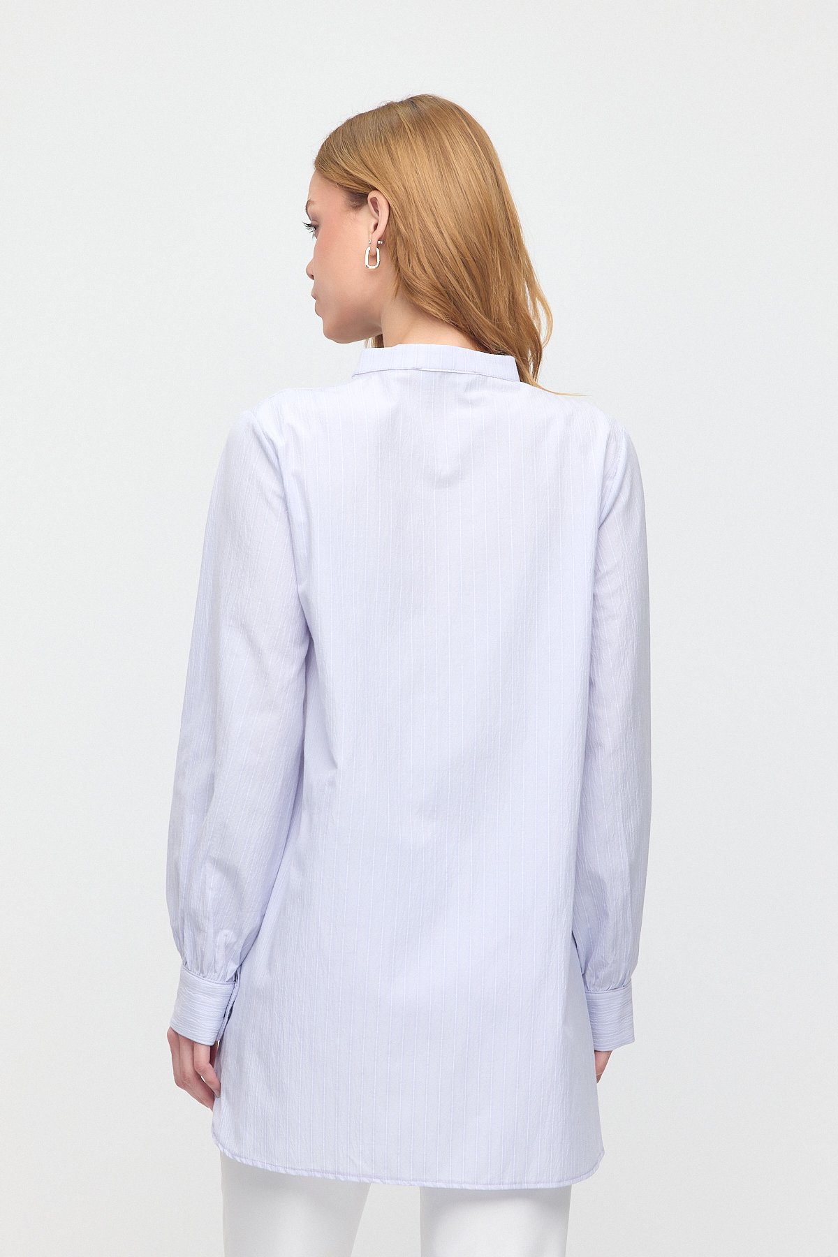 Monche Çizgili Oversize Pamuklu Gömlek