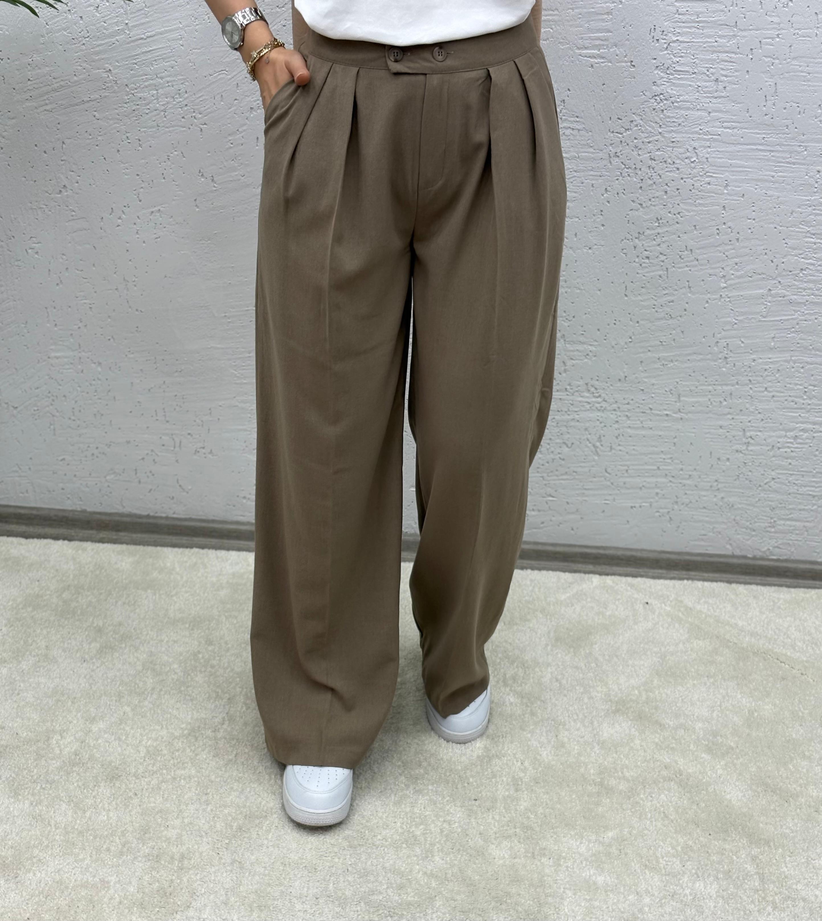 Önden Düğmeli Pantolon