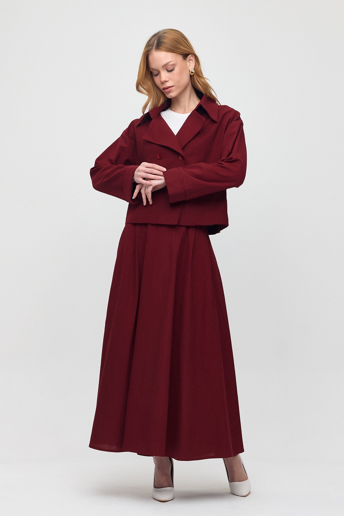 Monche Kruvaze Oversize Pamuklu Takım