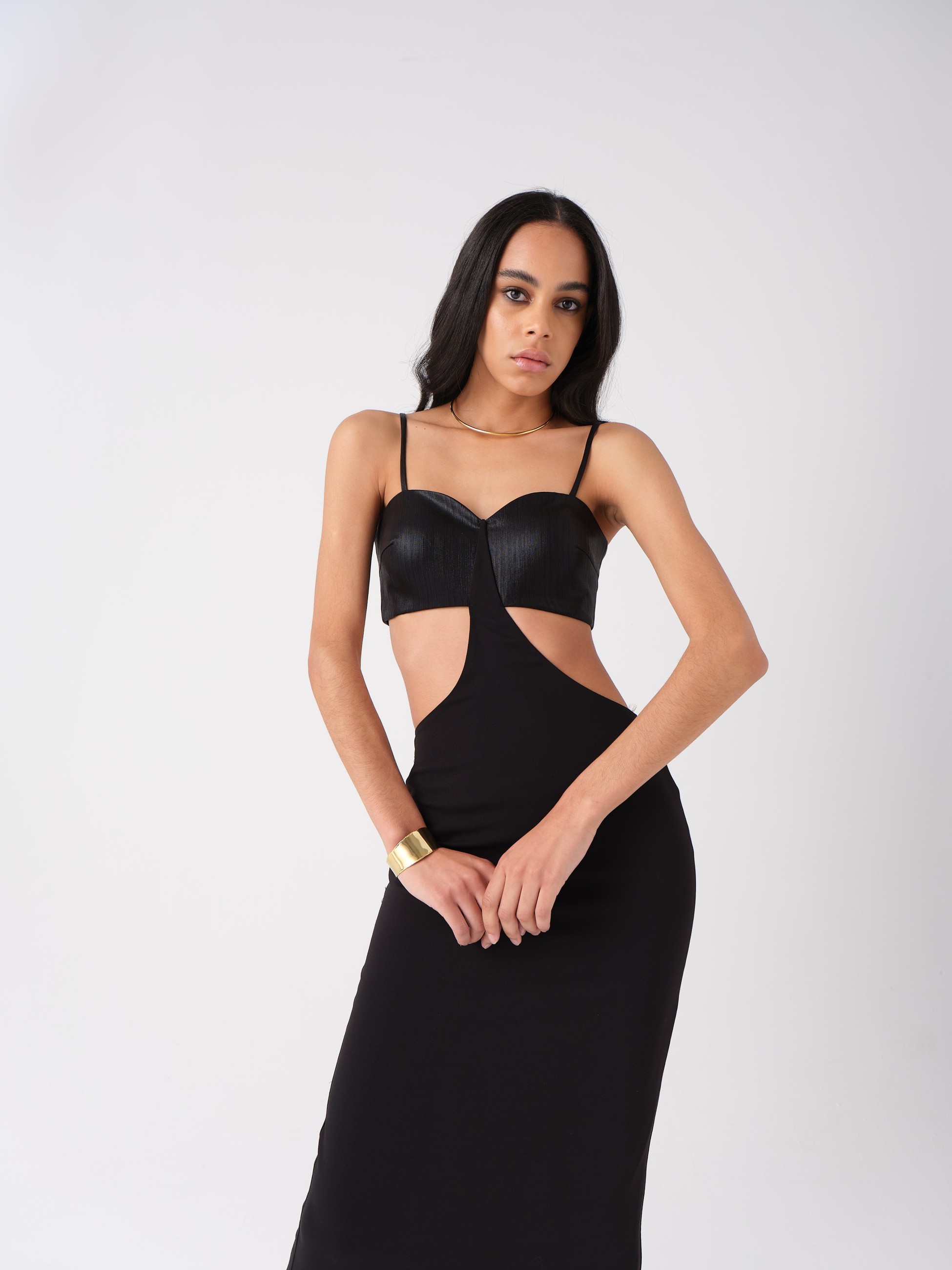 Bella Midi Dress in Black