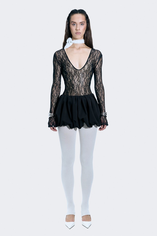 Siena Lace Balloon Mini Dress