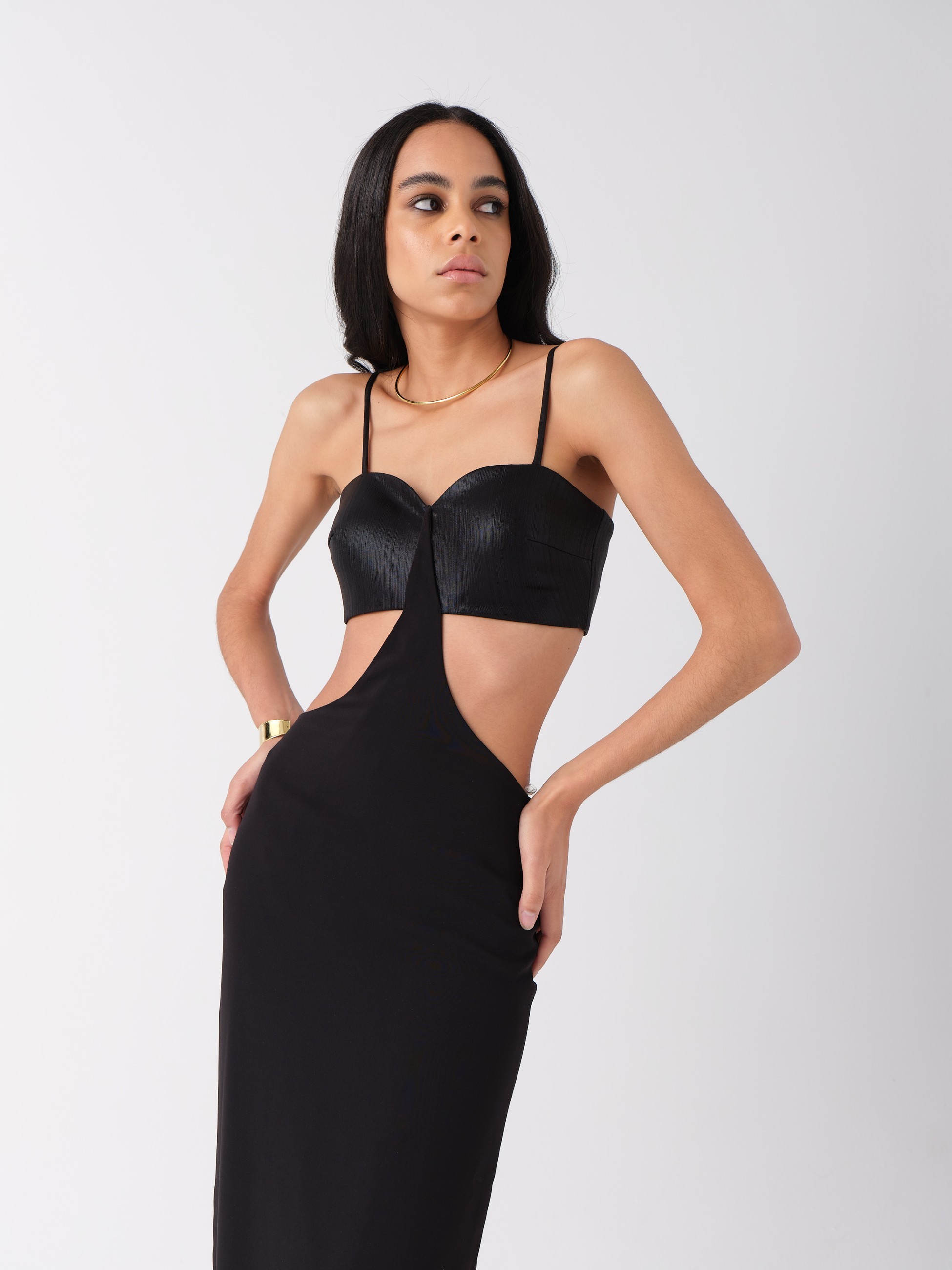 Bella Midi Dress in Black