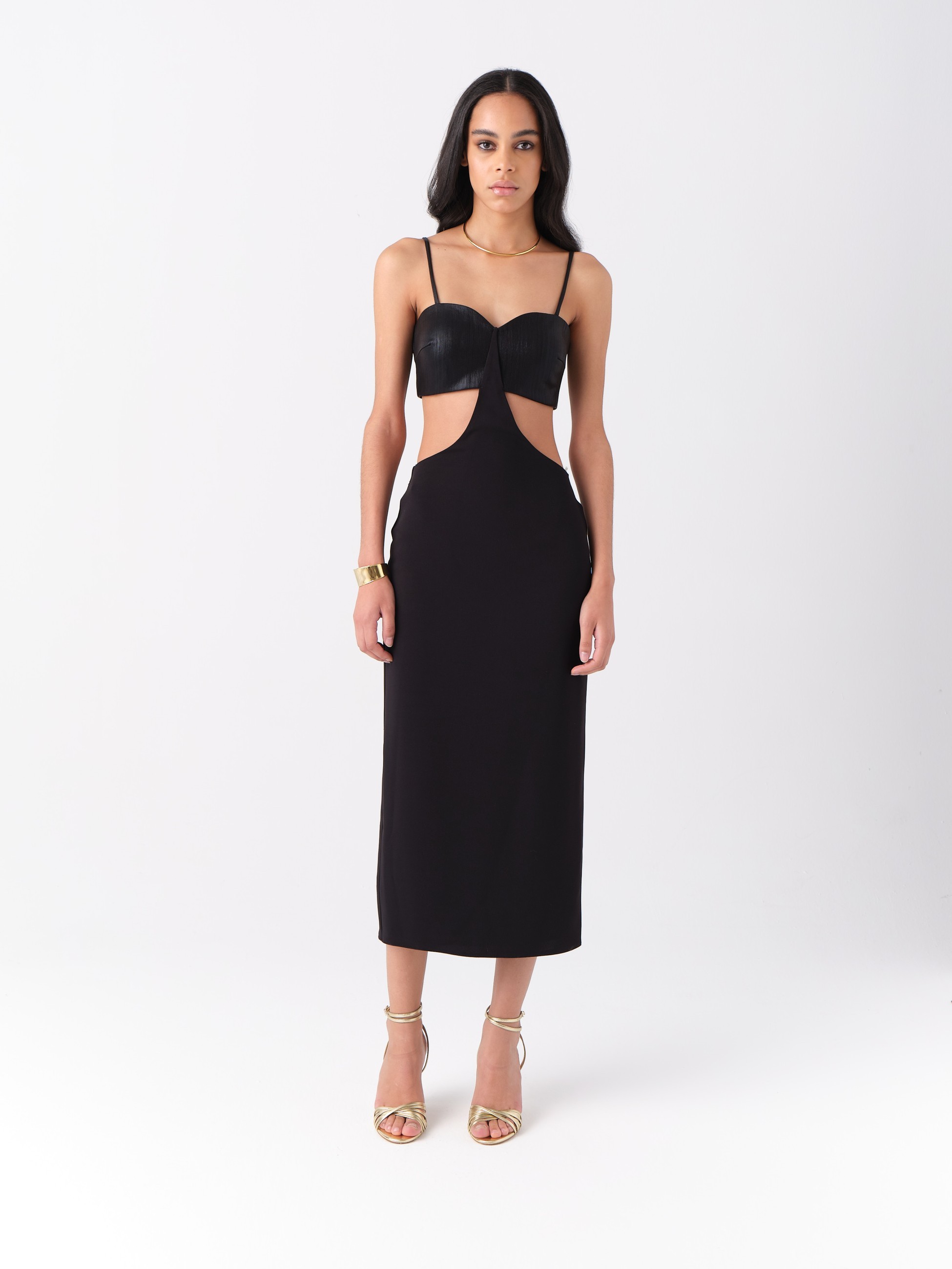 Bella Midi Dress in Black