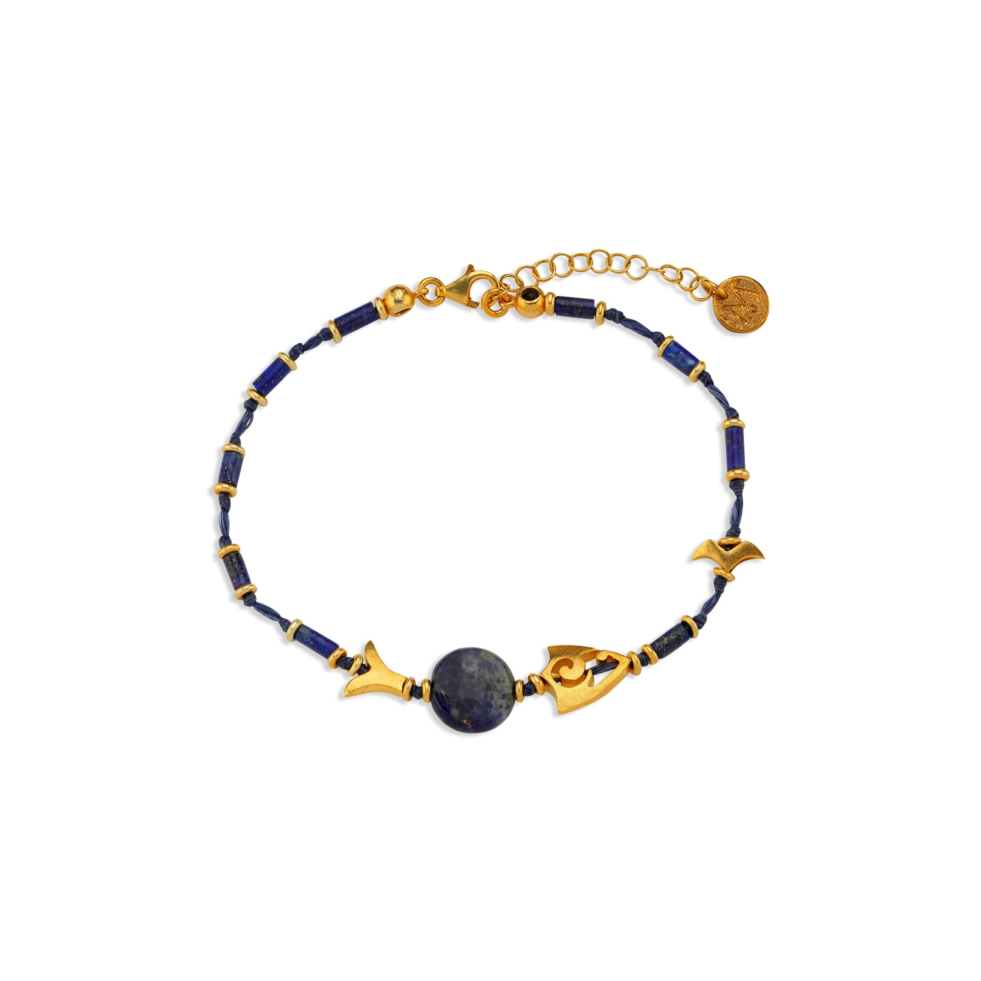 Lapis Fish Bone Bracelet