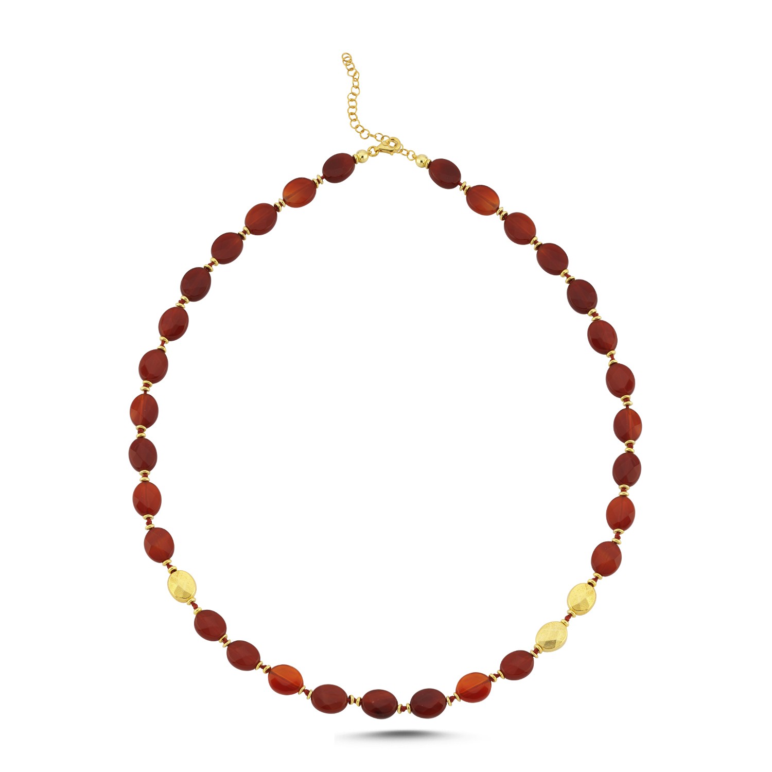 Cornelian Nacre Bead Necklace