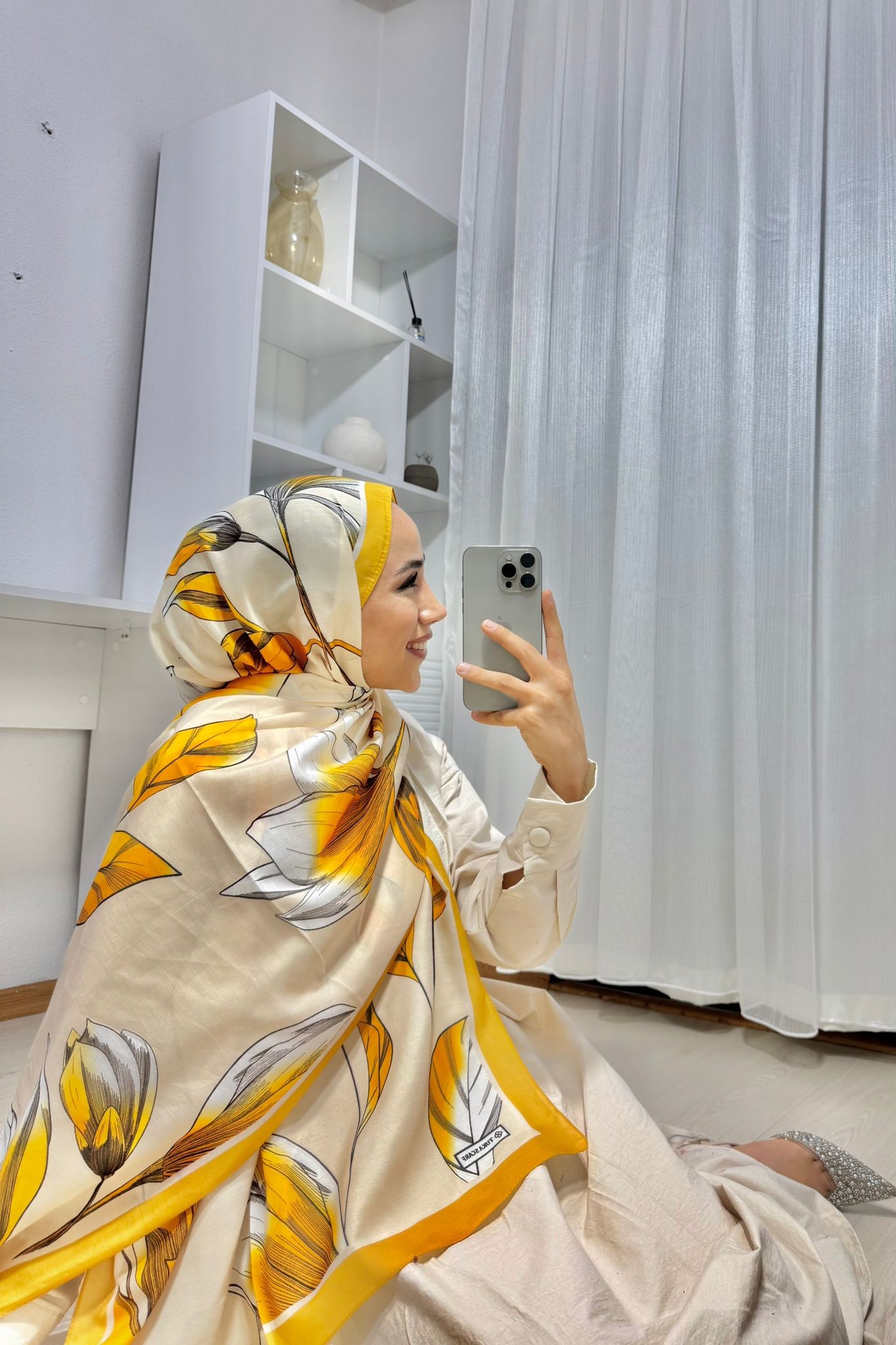 Gülü Pamuk Soft Şal