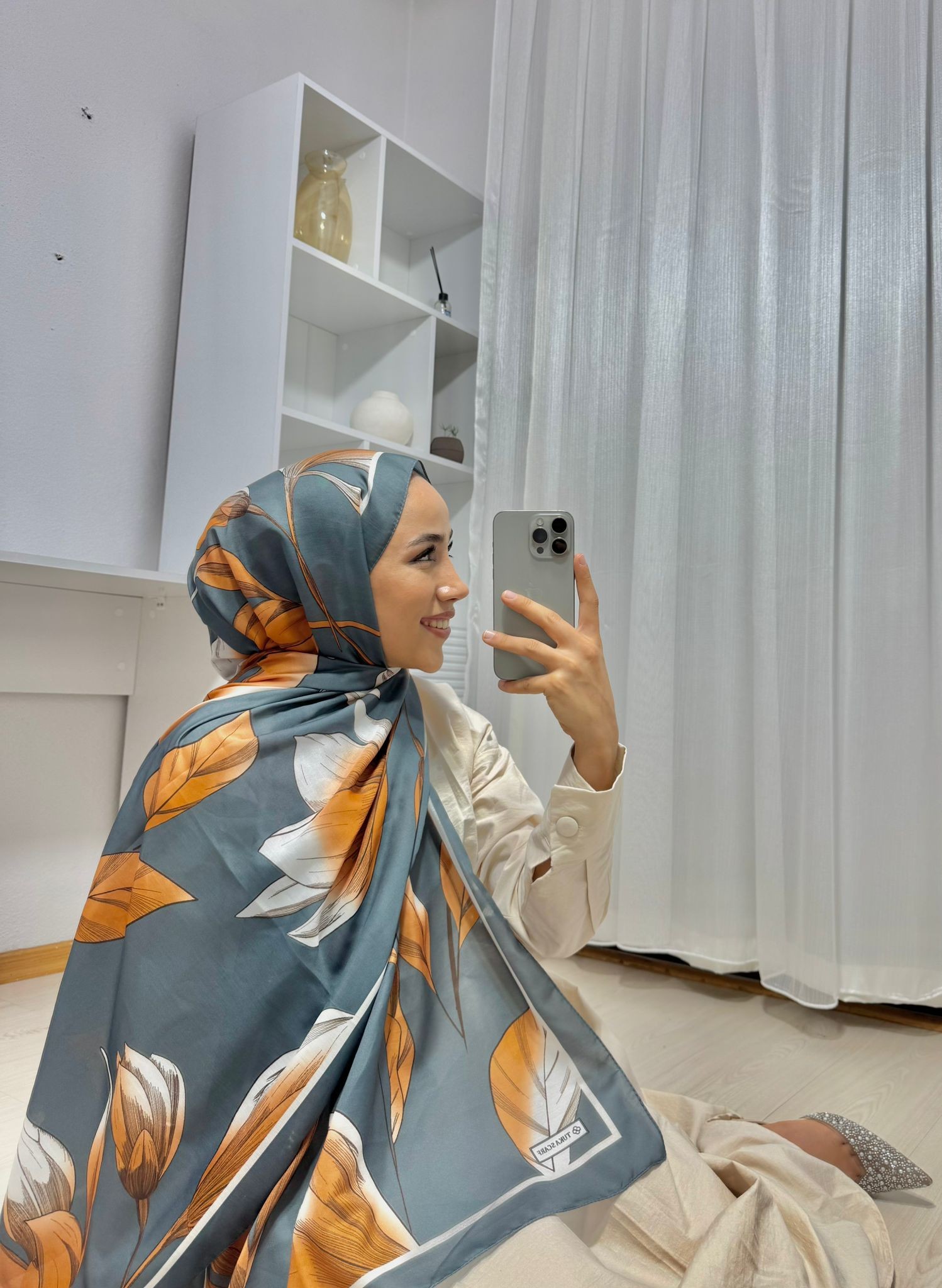 Gülü Pamuk Soft Şal