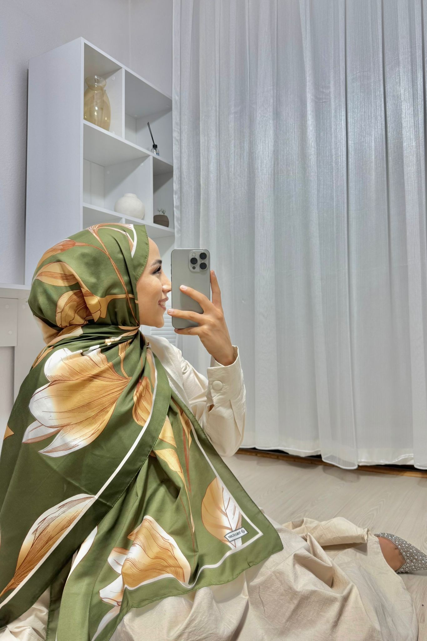Gülü Pamuk Soft Şal