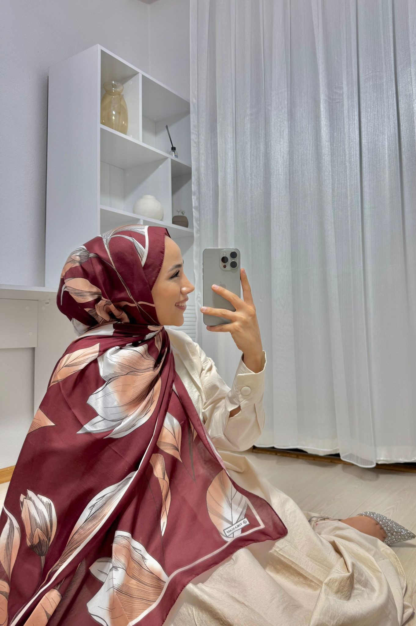 Gülü Pamuk Soft Şal