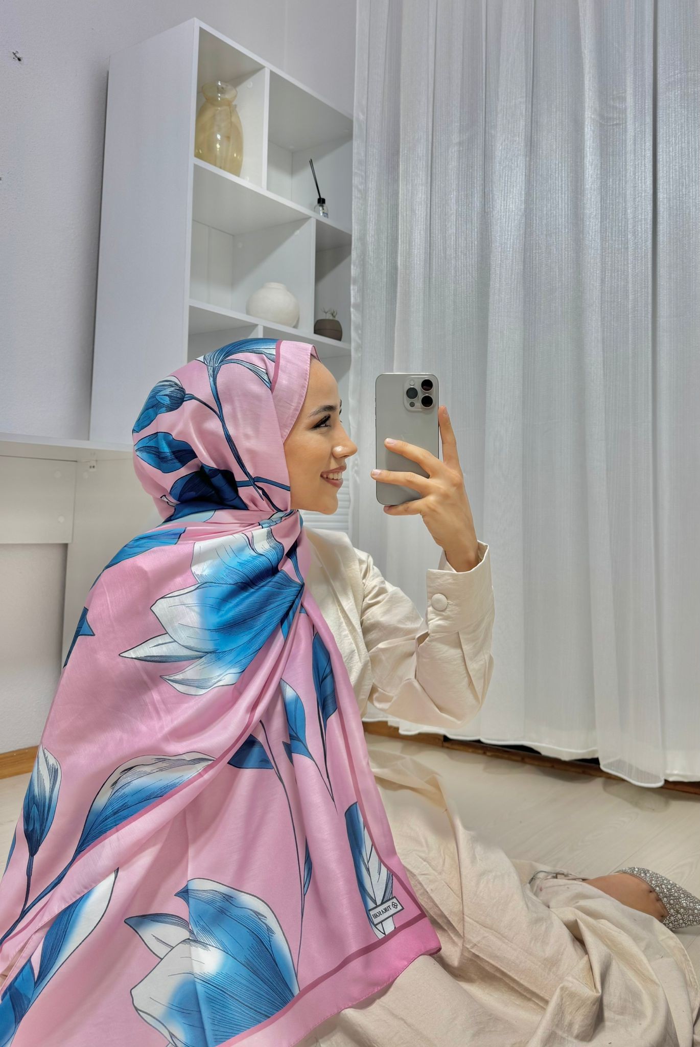 Gülü Pamuk Soft Şal