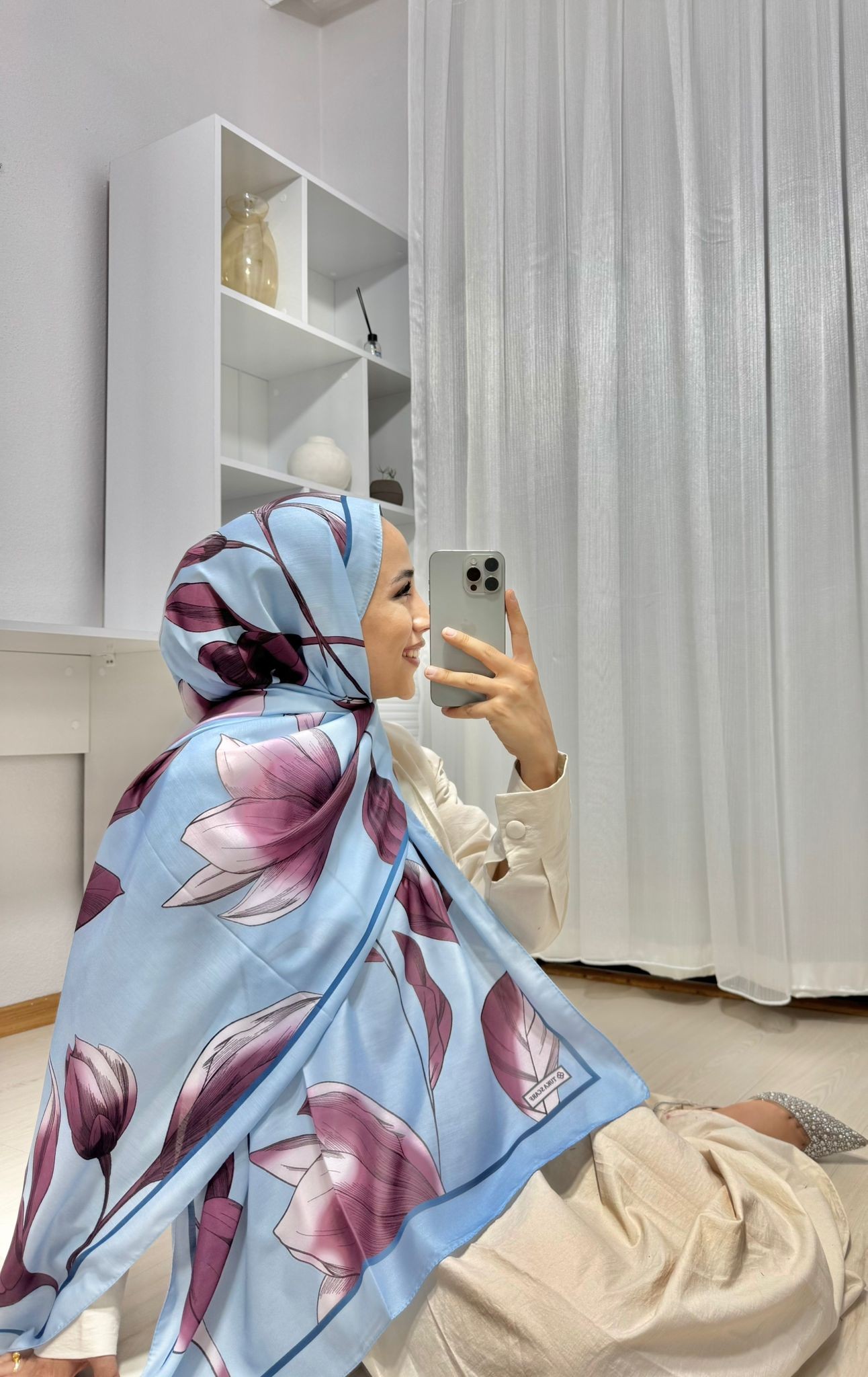 Gülü Pamuk Soft Şal