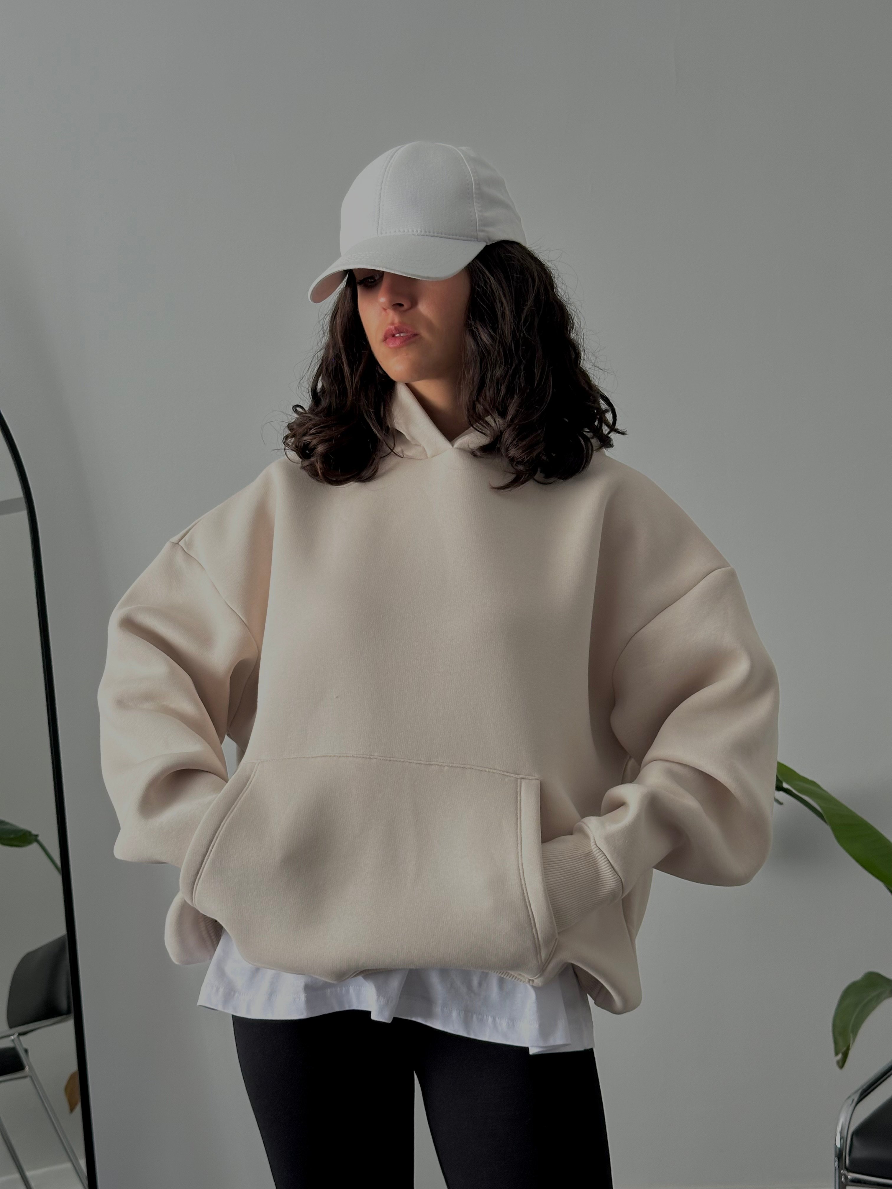 Women’s Oversized Hoodie - Beige