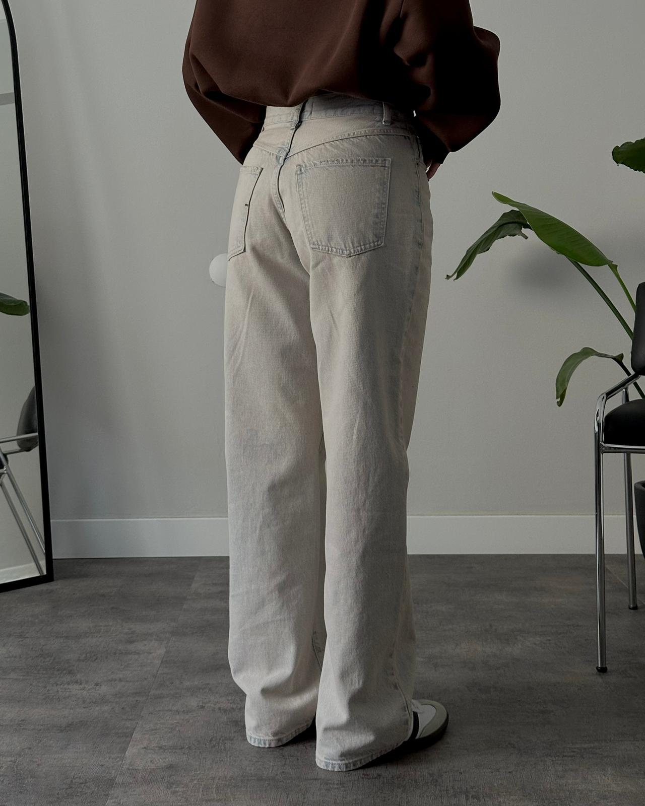 Yüksek Bel Vintage Yıkamalı Relaxed Jean