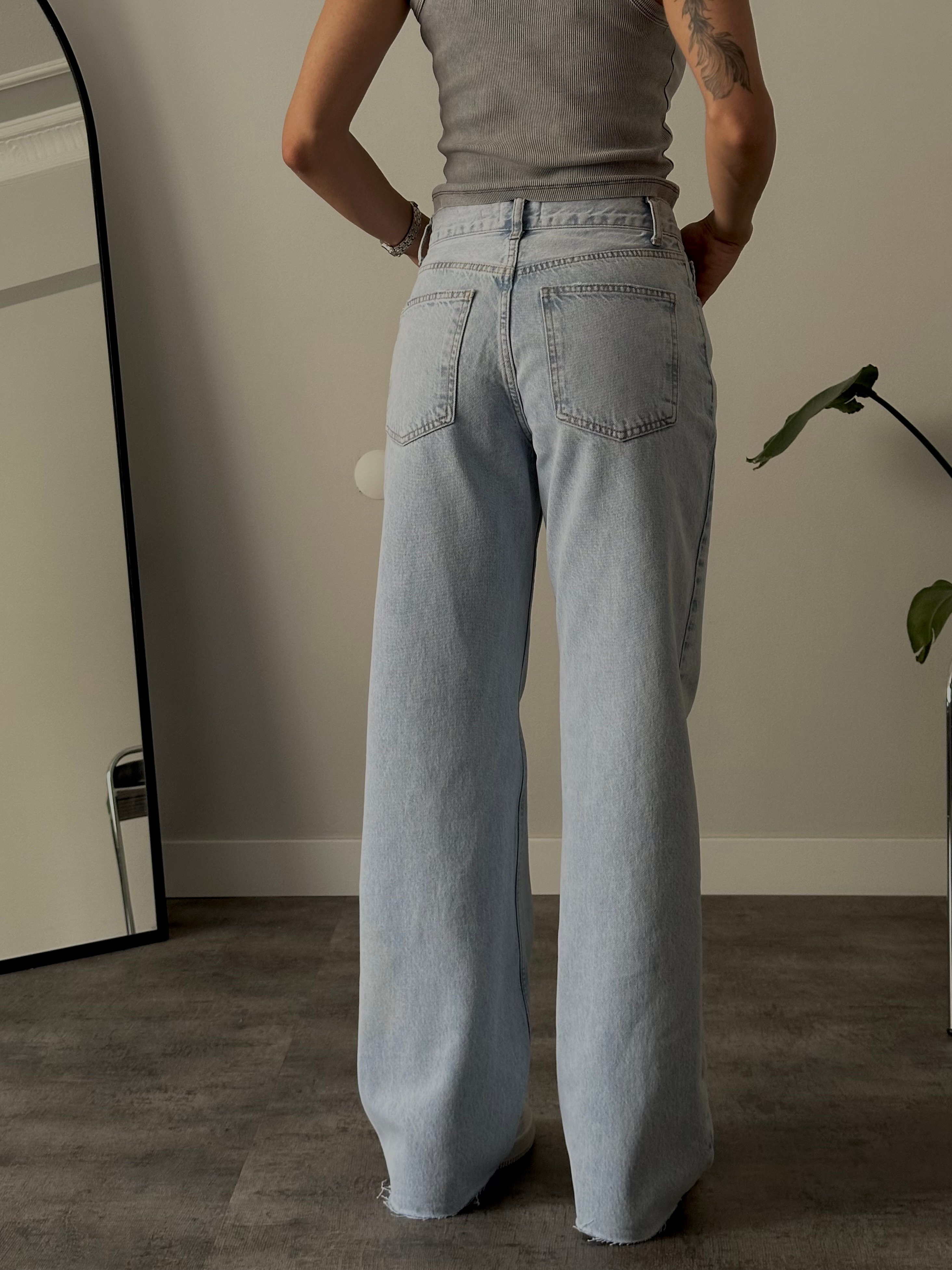 Yüksek Bel Straight Jean - Hafif Yıkamalı Denim