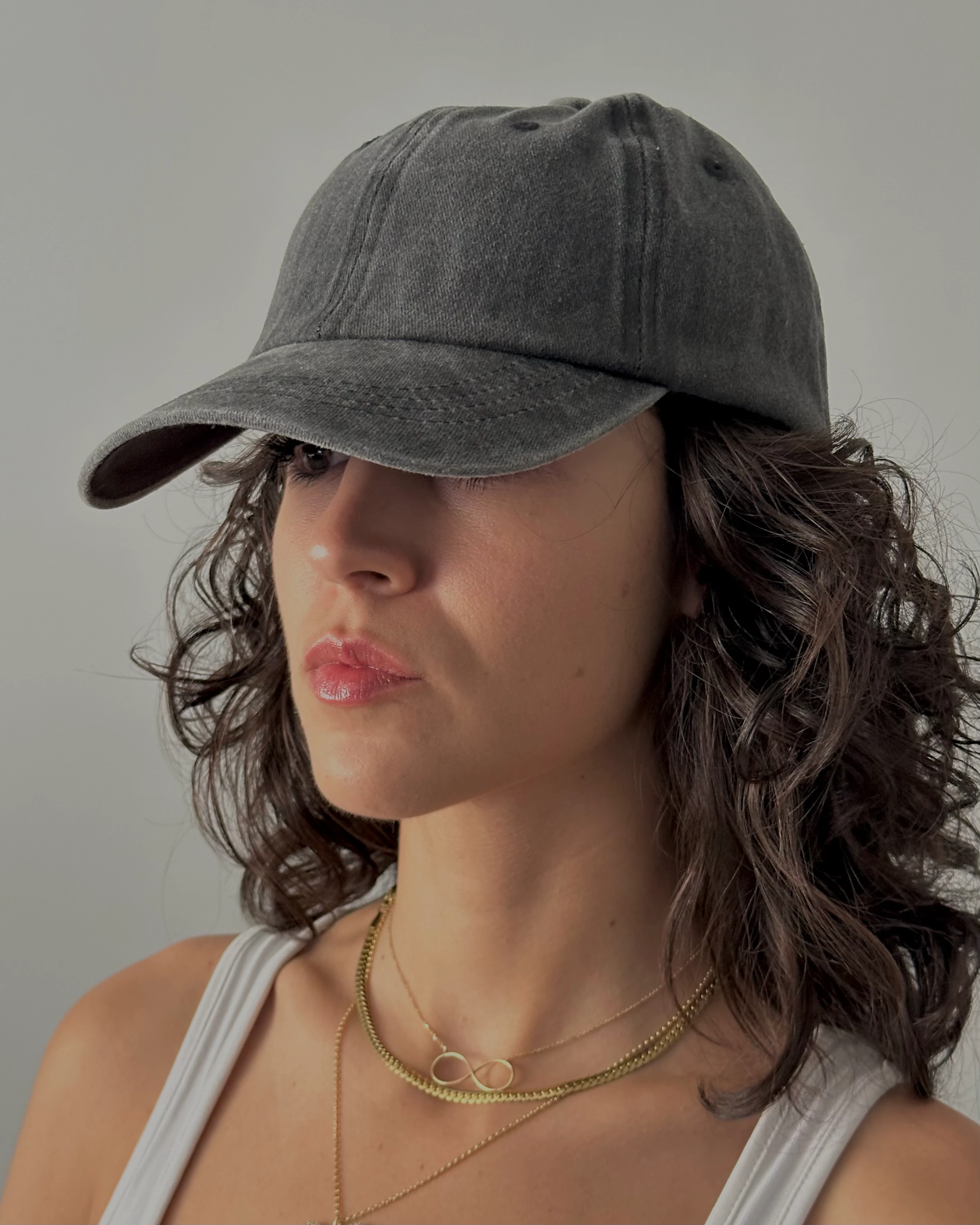 %100 Pamuk Asit Yıkamalı Şapka - Antrasit