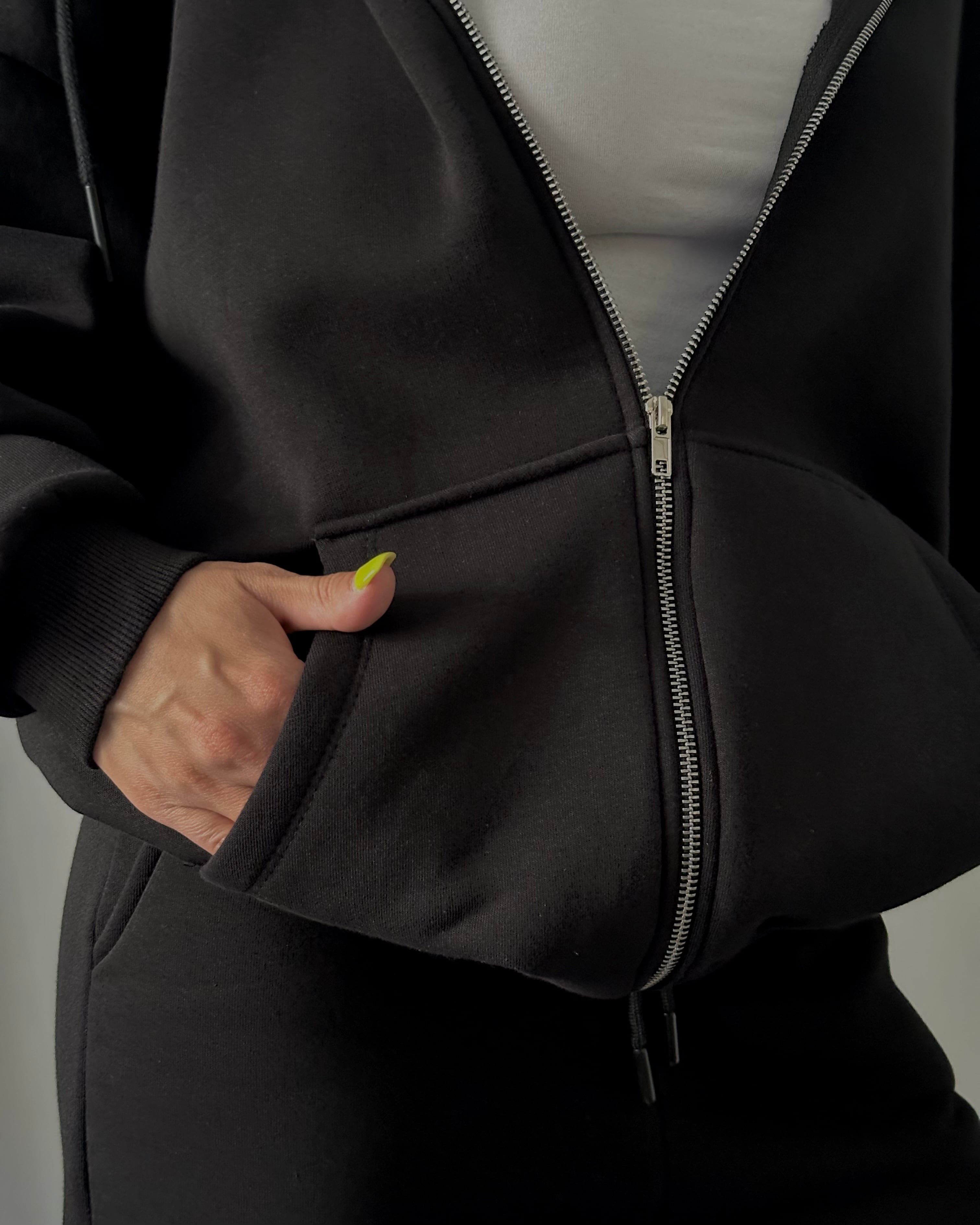 Fermuarlı Kapüşonlu Oversize Sweatshirt