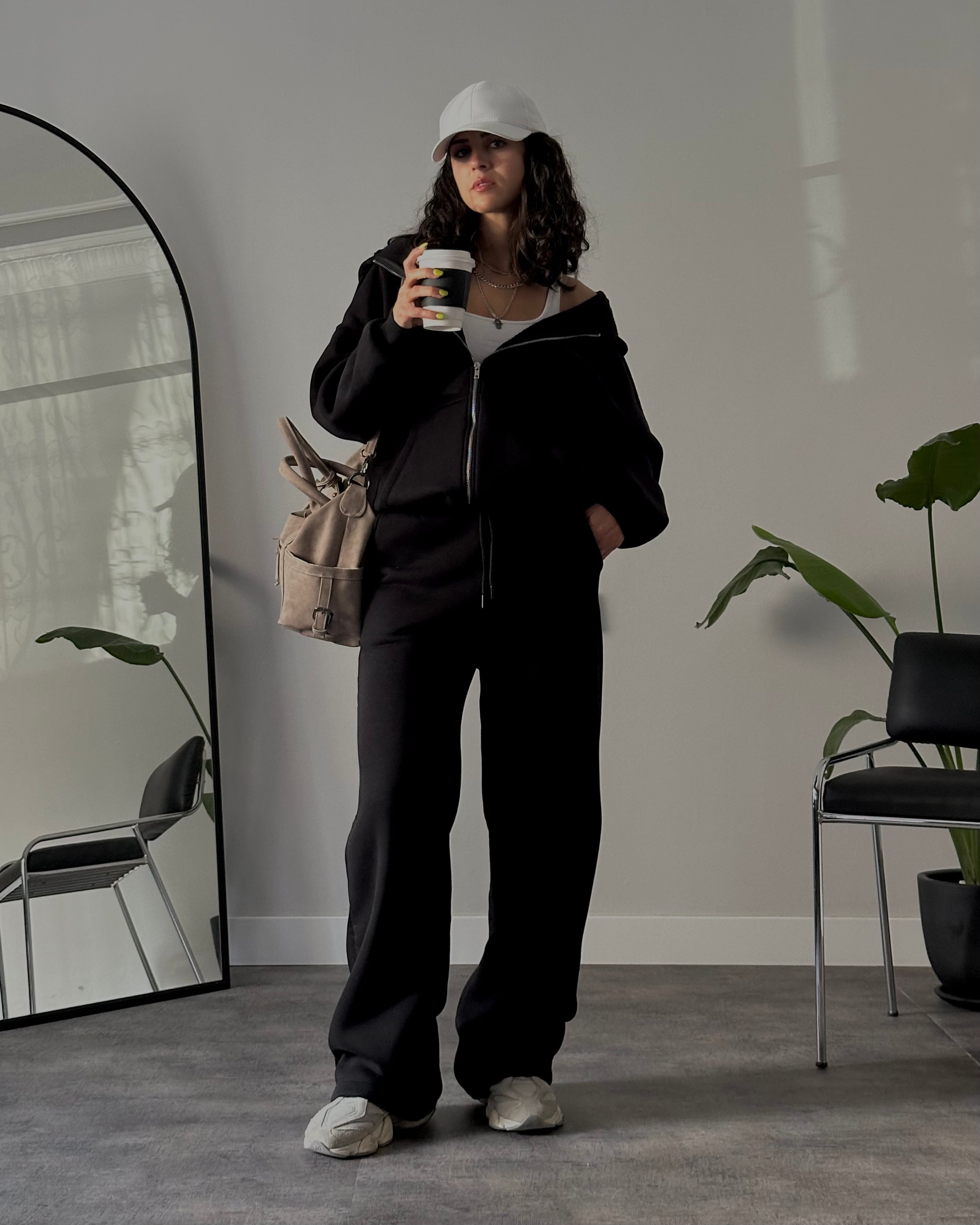 Fermuarlı Kapüşonlu Oversize Sweatshirt