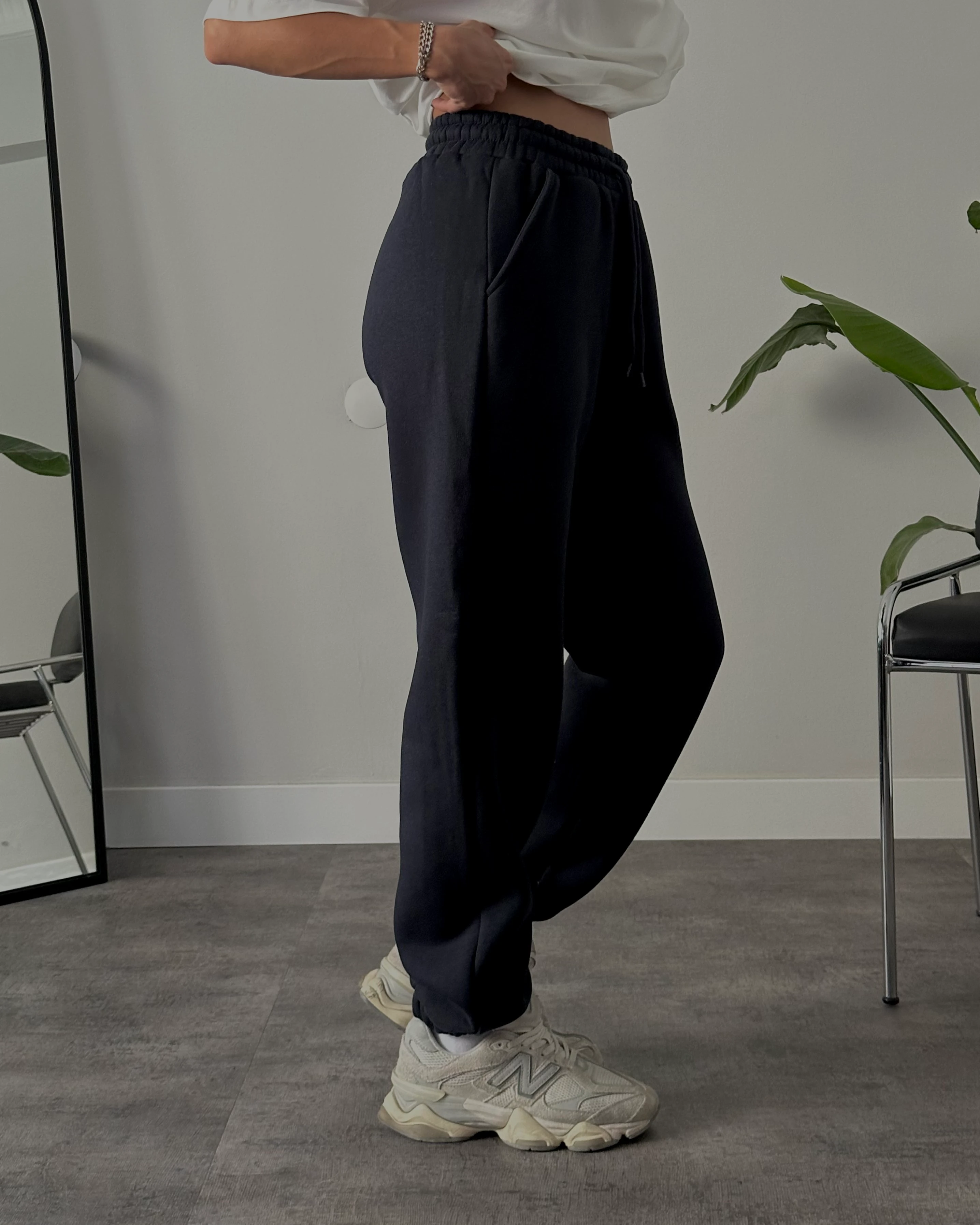 Rahat Kalıp Üç İplik Şardonlu Jogger Eşofman - Lacivert