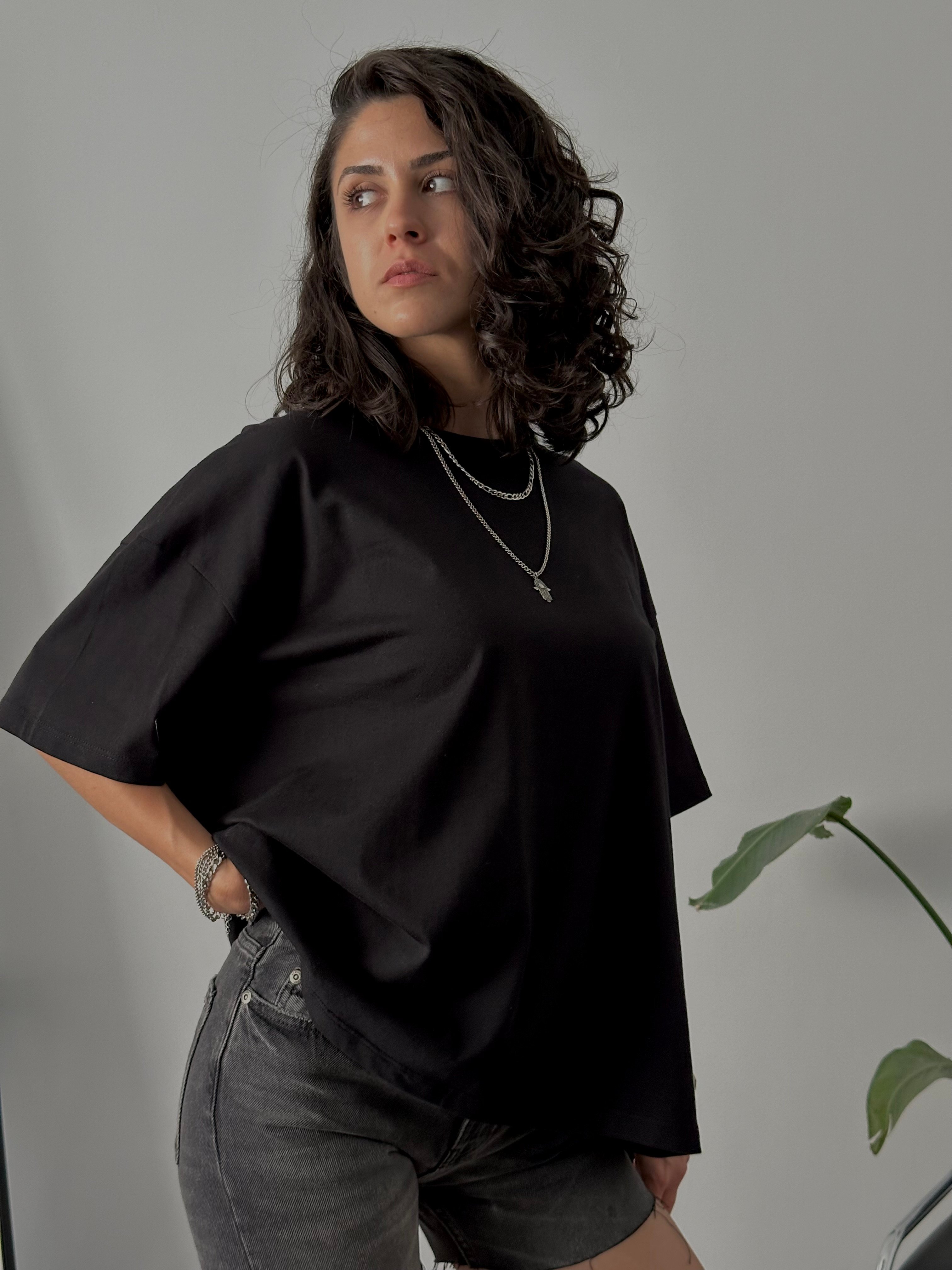 %100 Pamuk Oversize Basic Tişört