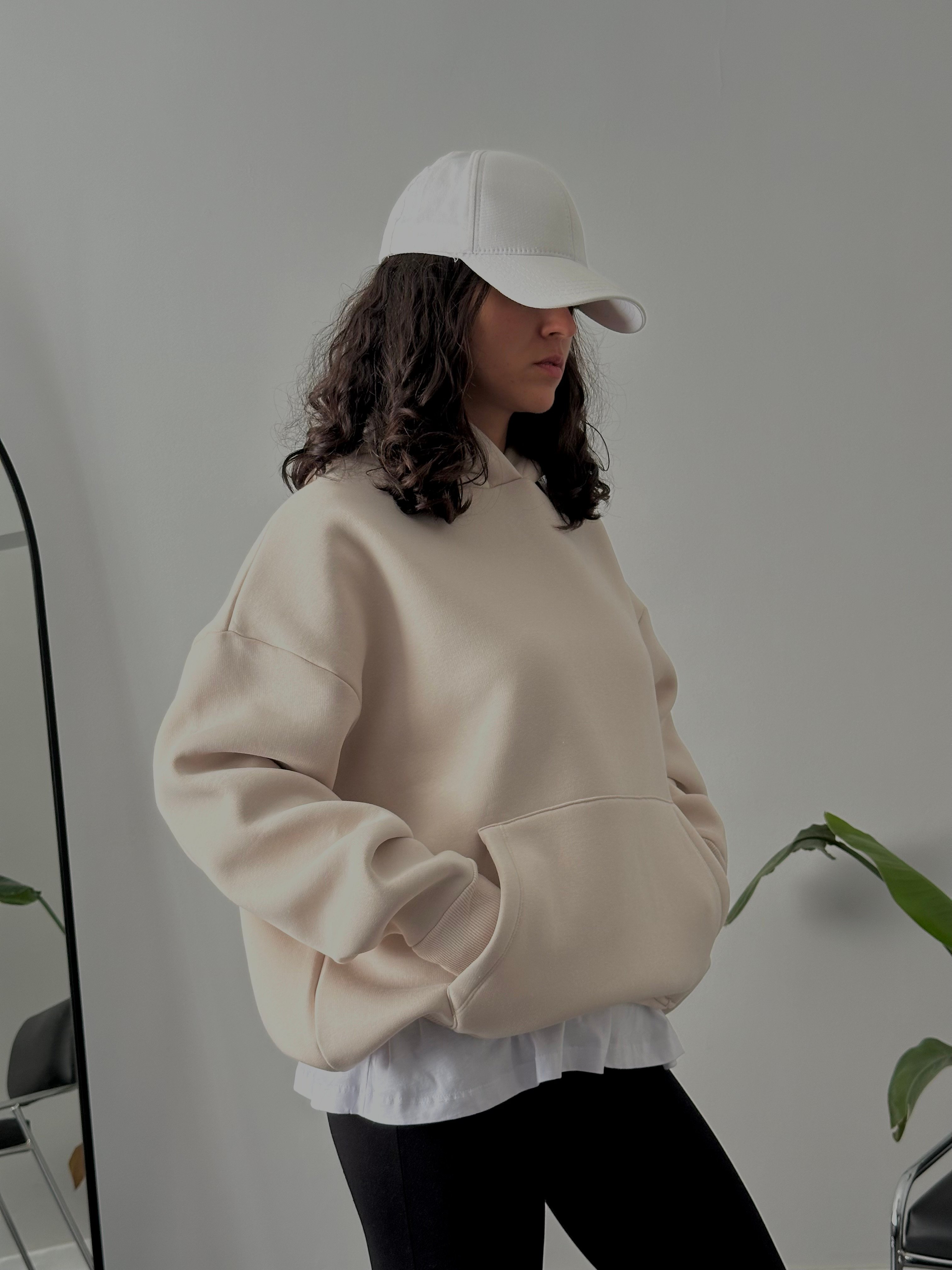 Women’s Oversized Hoodie - Beige