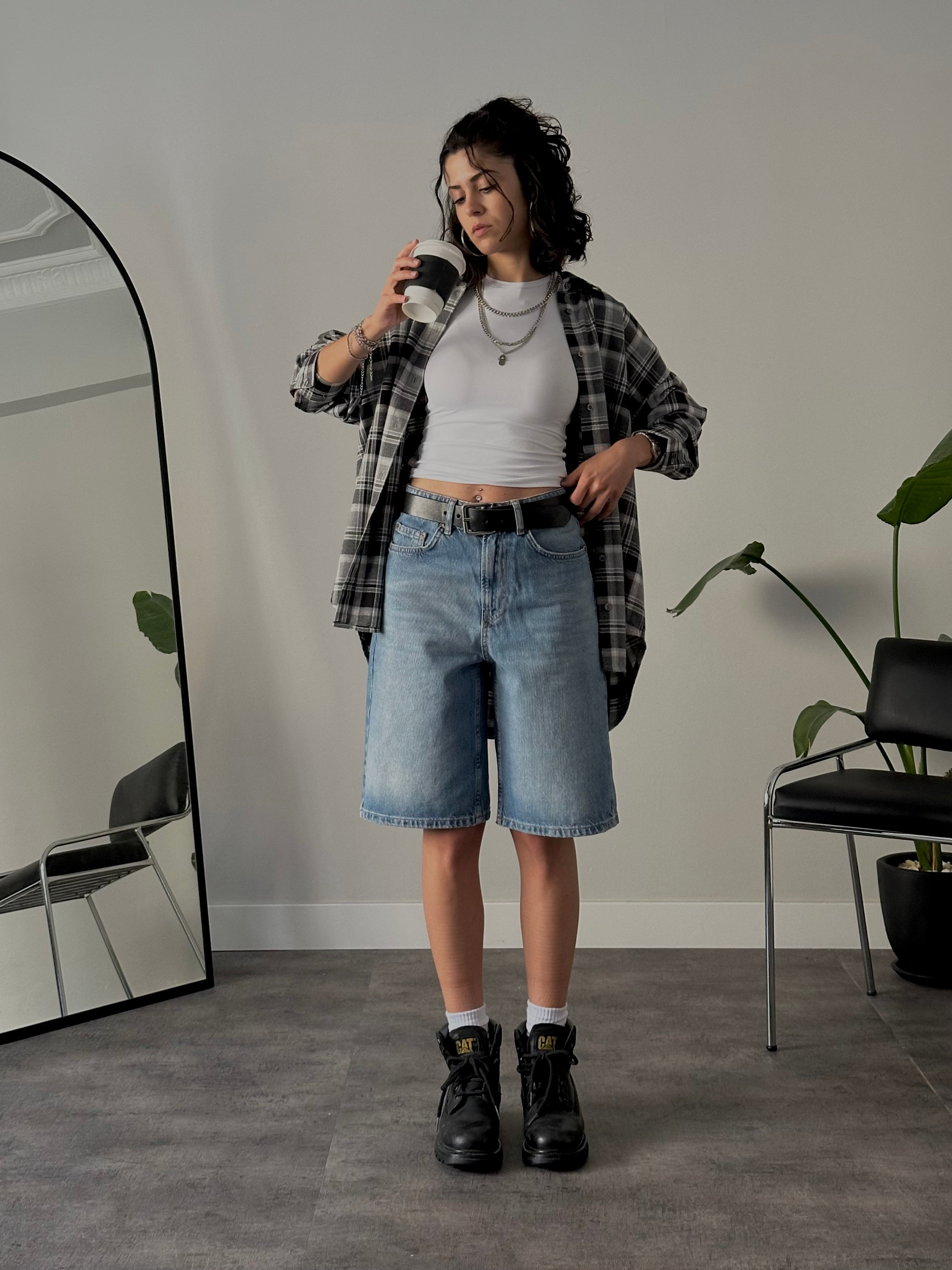 Relaxed Fit Mavi Jort Denim Bermuda