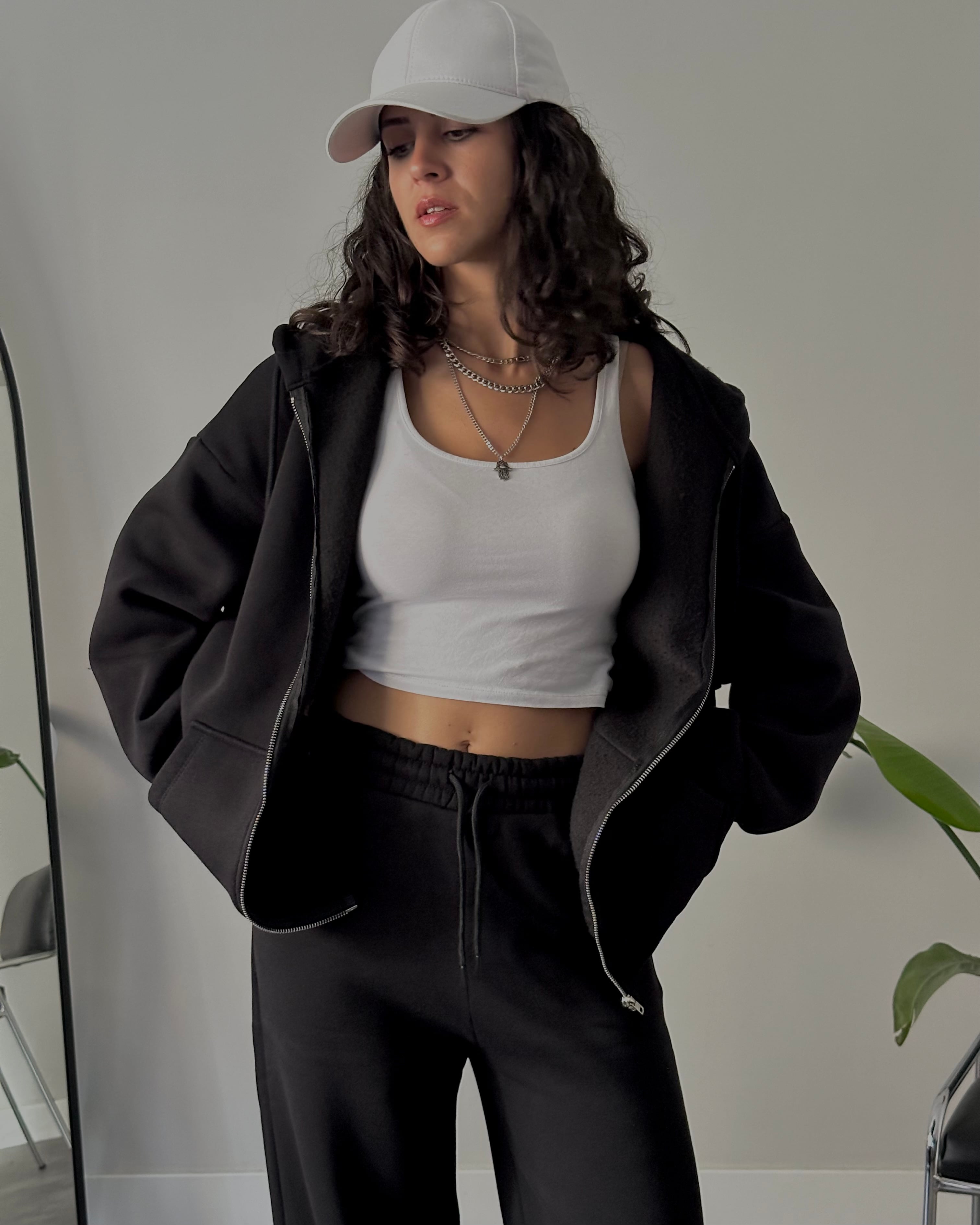 Şardonlu Oversize Eşofman Takımı