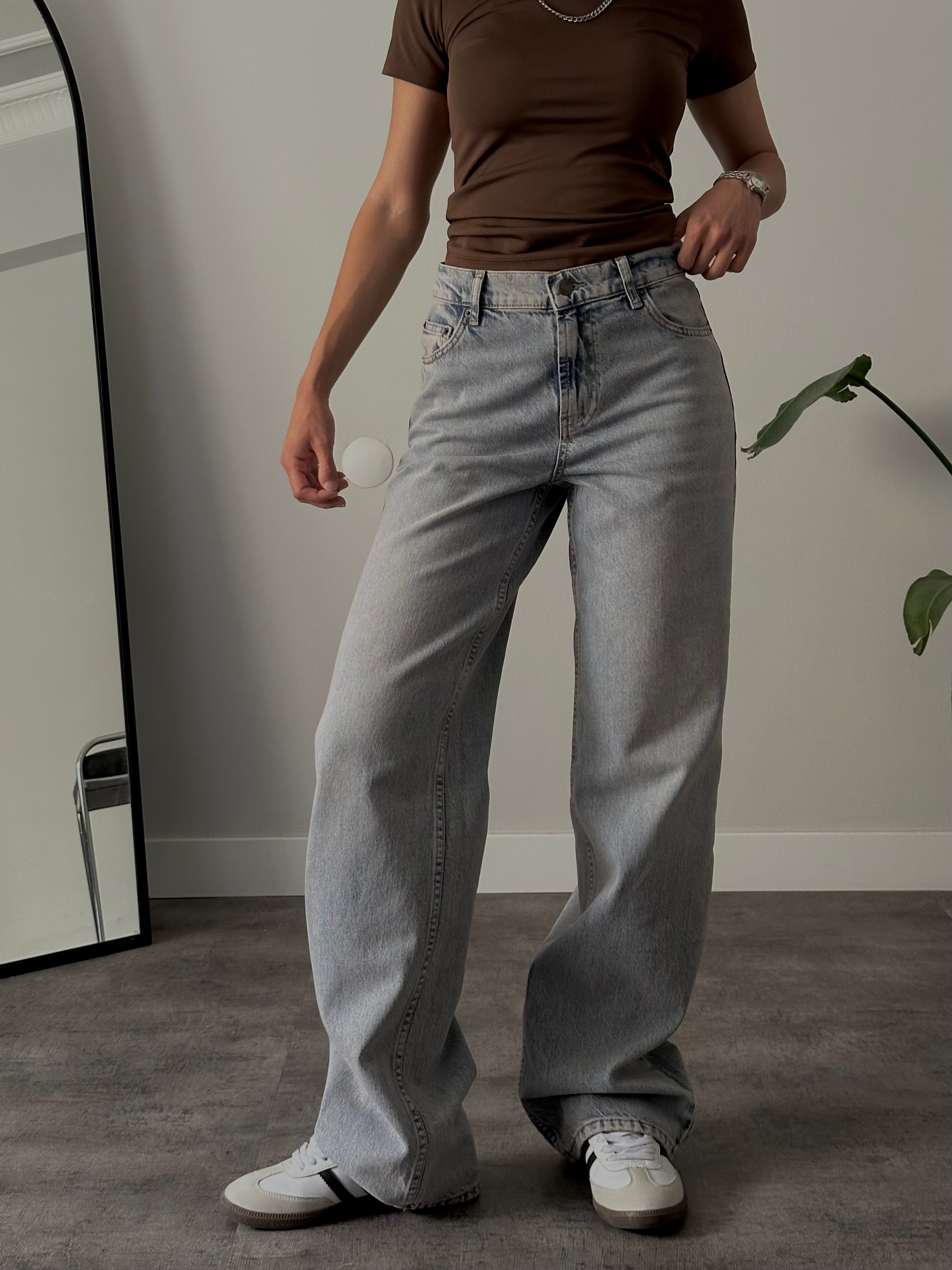 Yüksek Bel Vintage Mavi Relaxed Jean