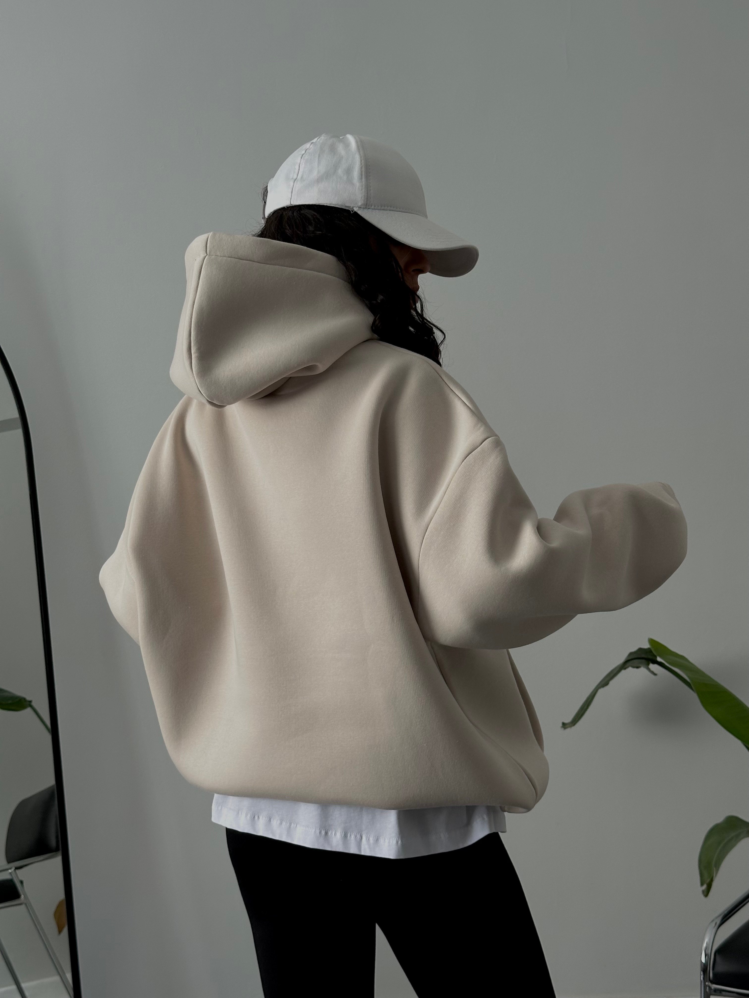 Women’s Oversized Hoodie - Beige