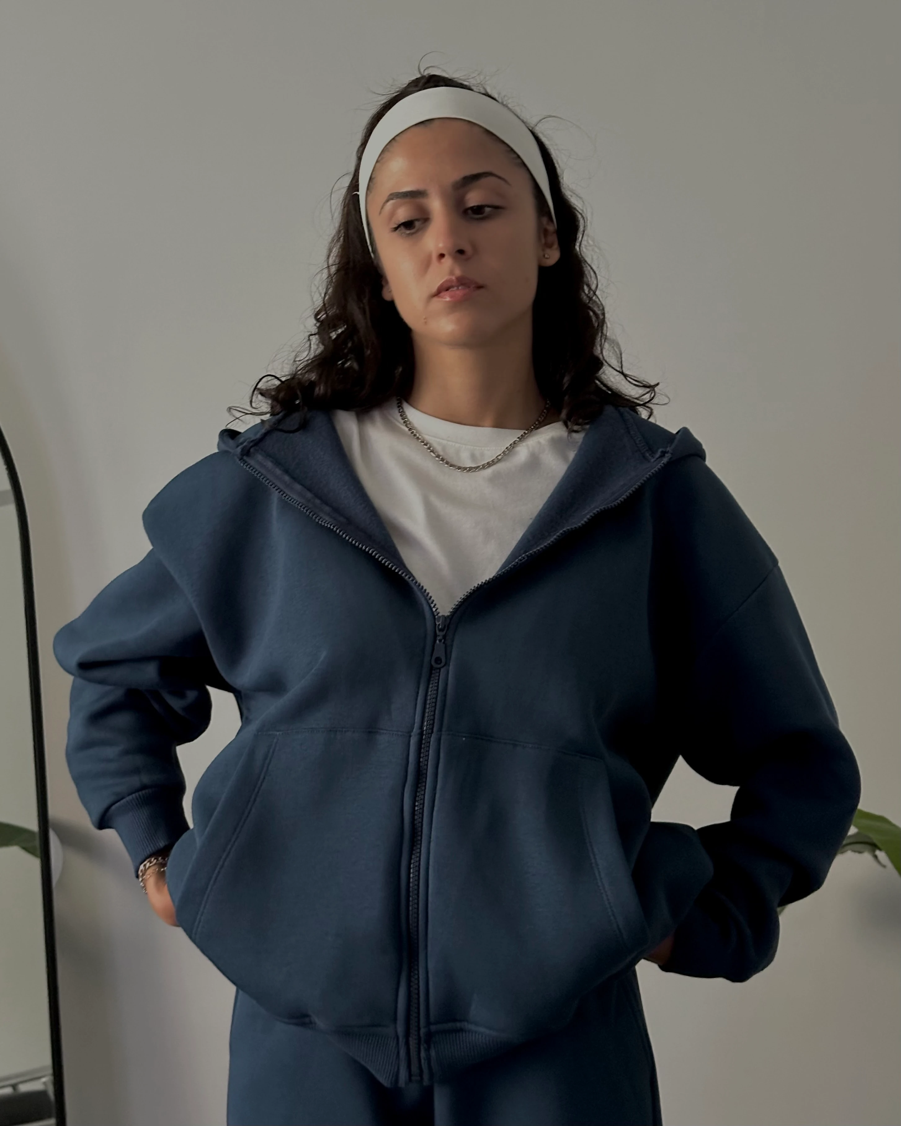 İndigo Üç İplik Şardonlu Eşofman Takımı