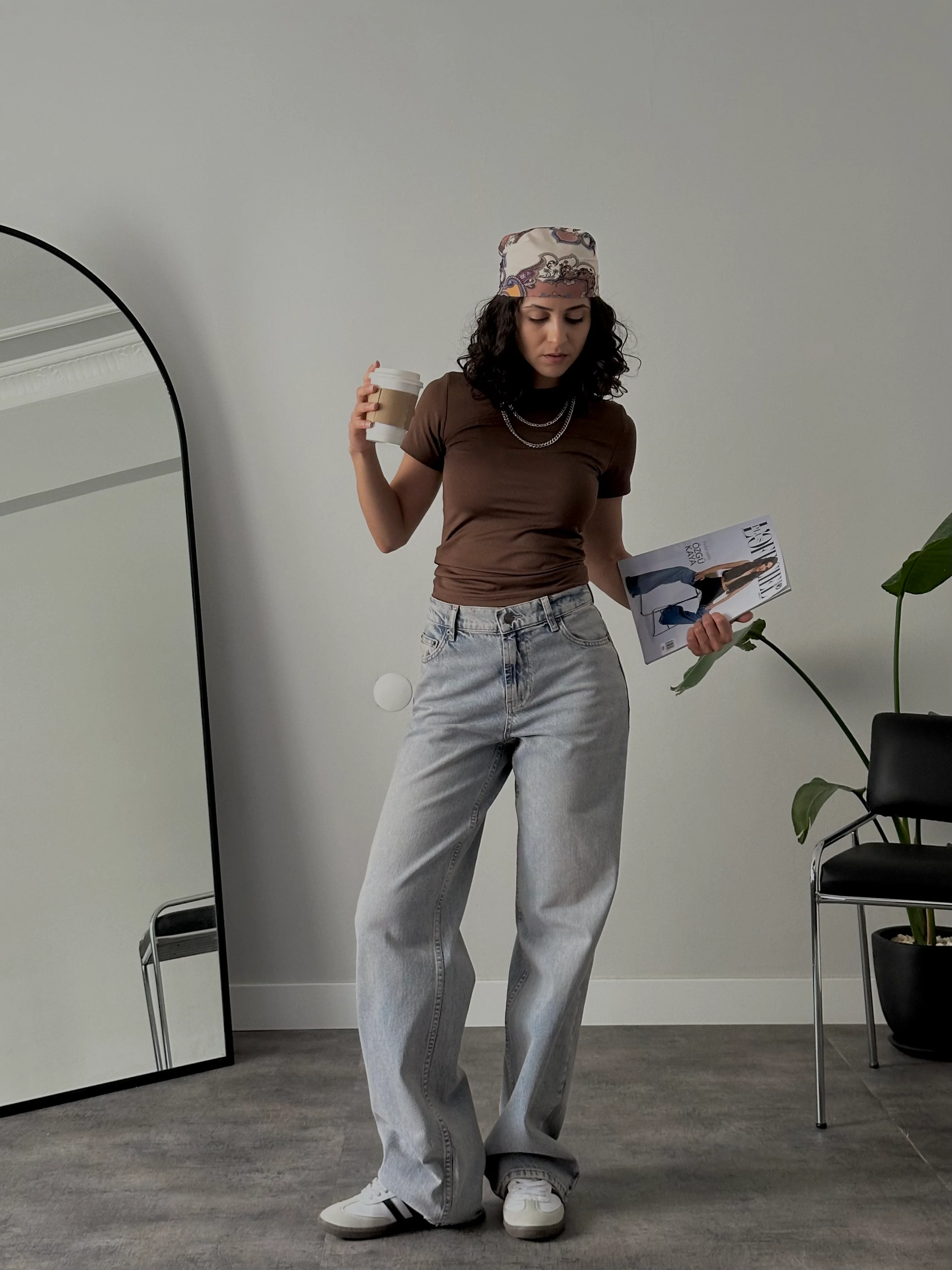 Yüksek Bel Vintage Mavi Relaxed Jean