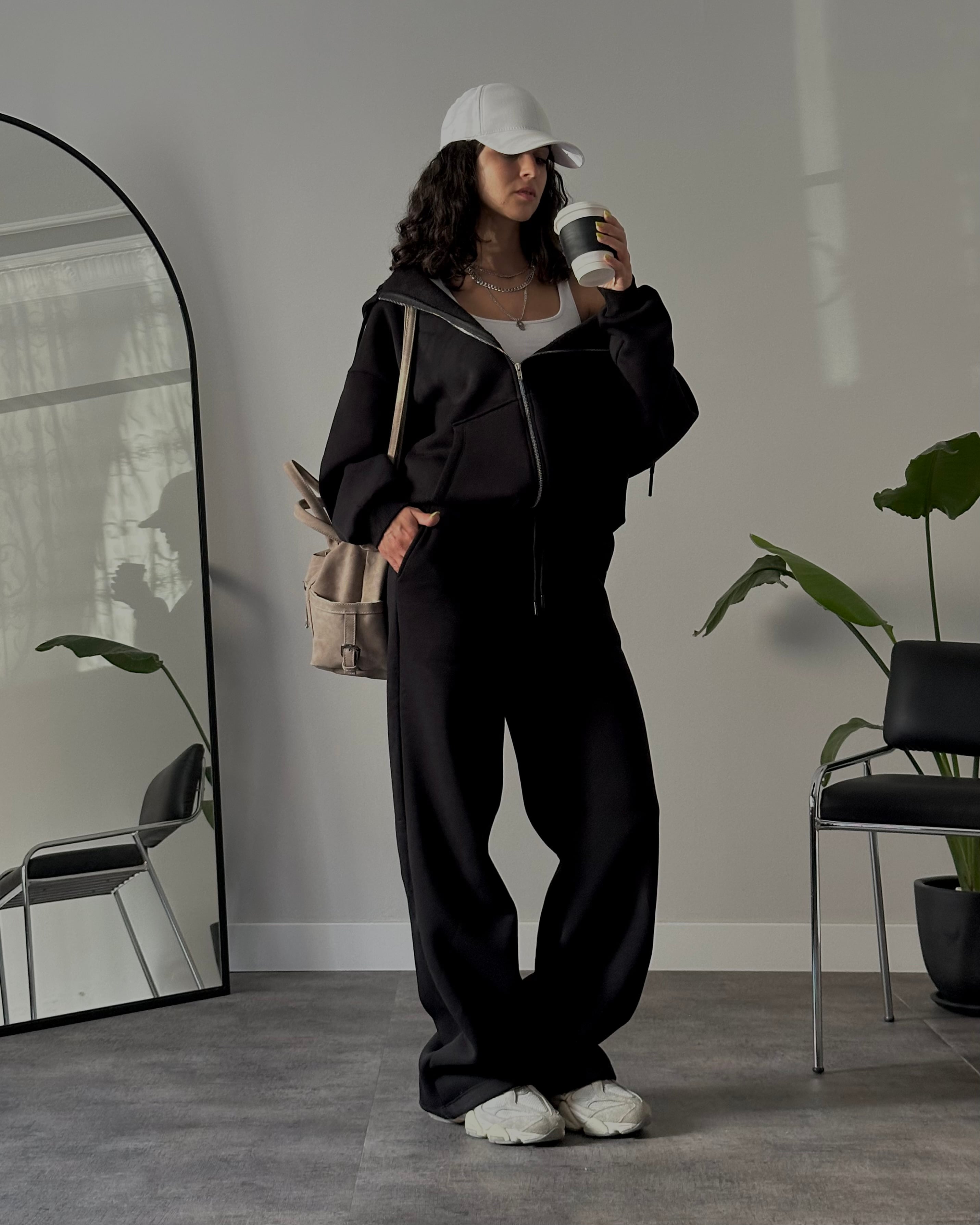 Şardonlu Oversize Eşofman Takımı