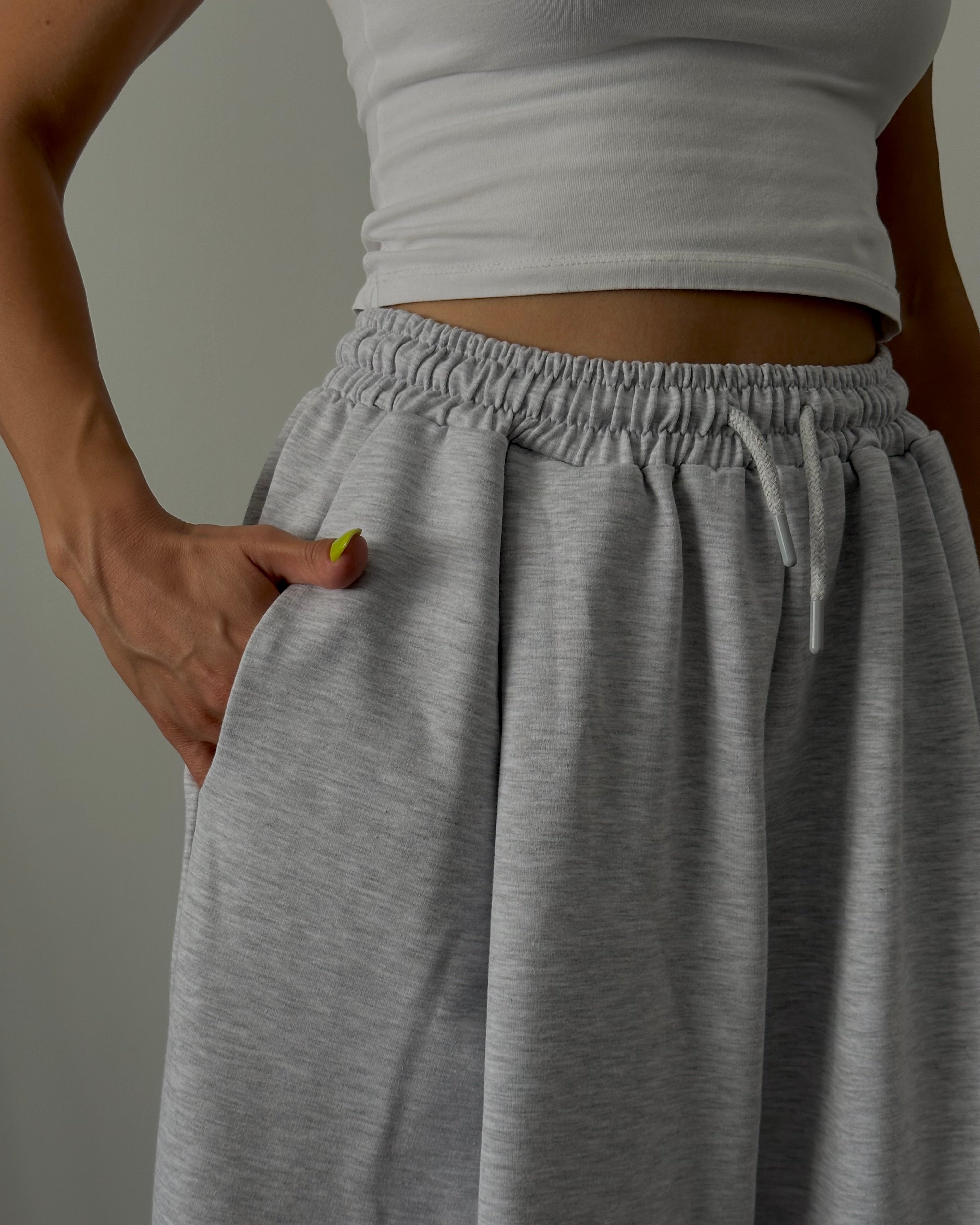 Yüksek Bel Extra Oversize Eşofman Altı - Grey