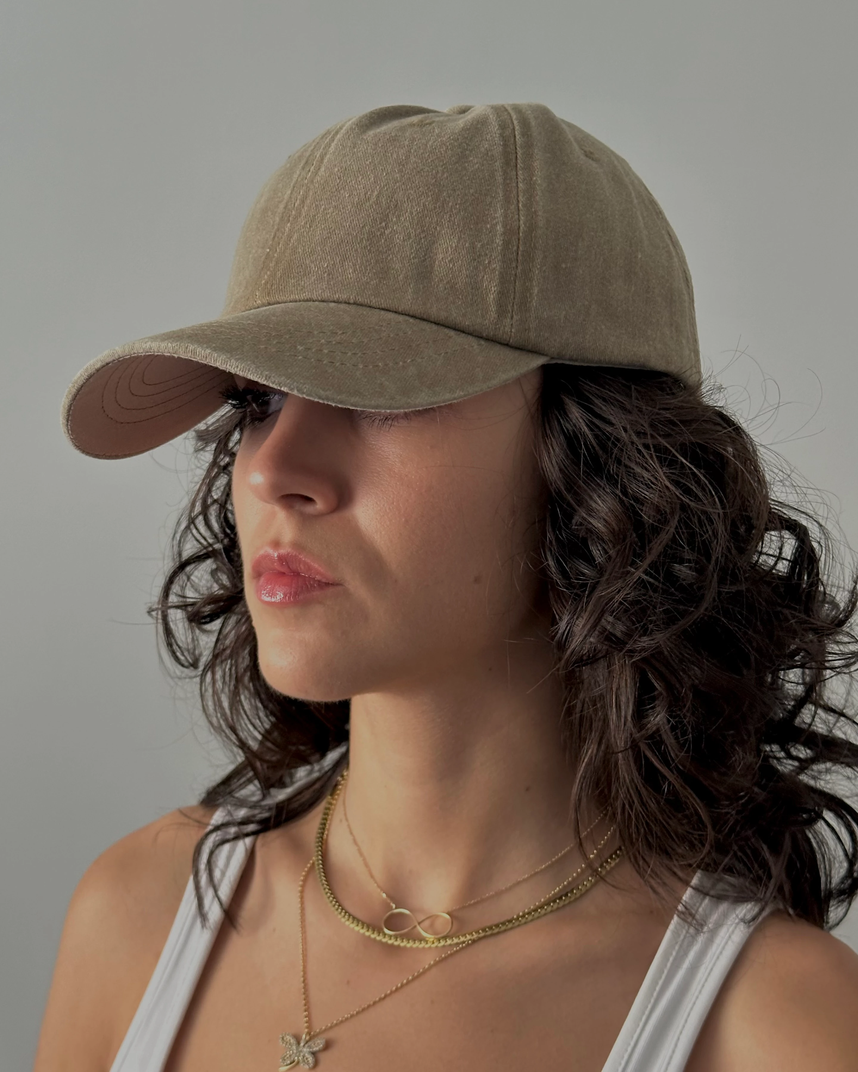 %100 Pamuk Asit Yıkamalı Şapka - Haki