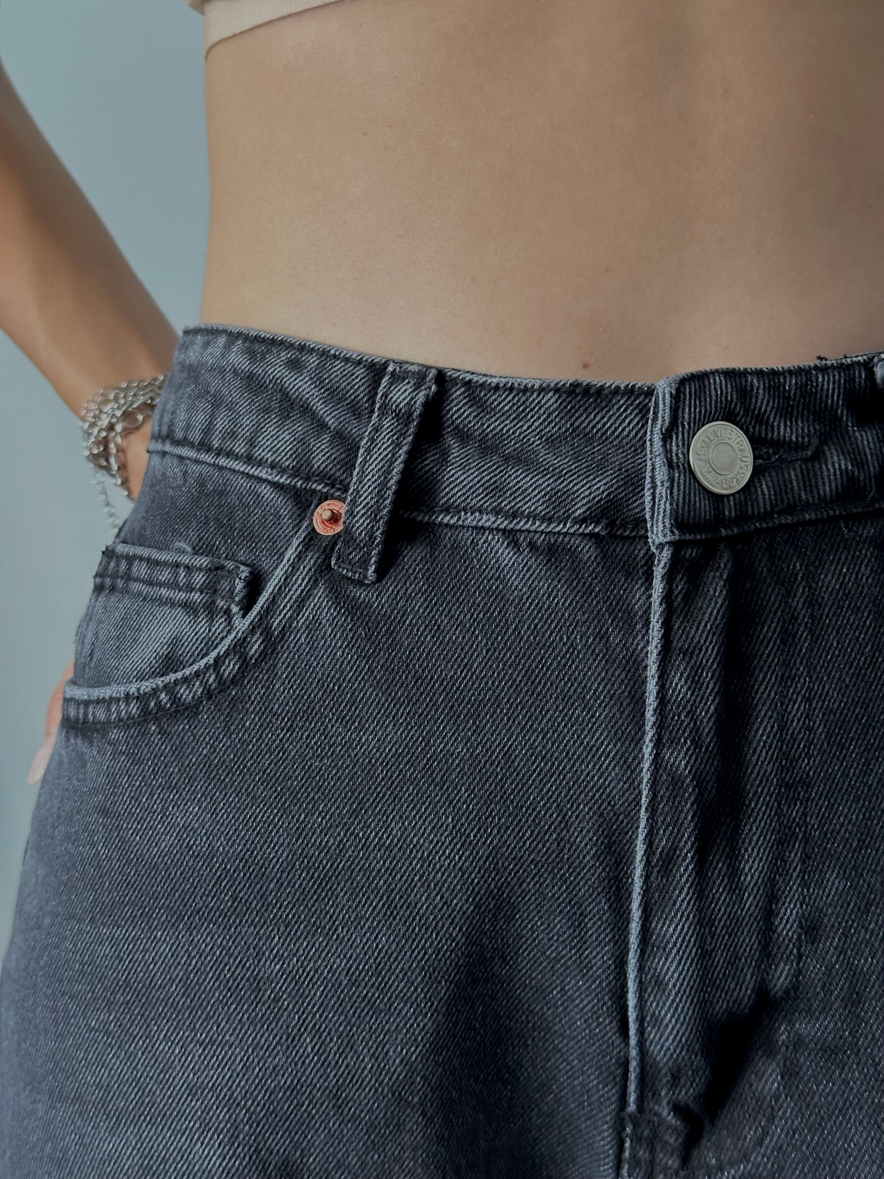 Yüksek Bel Wide Leg Yıkamalı Jean