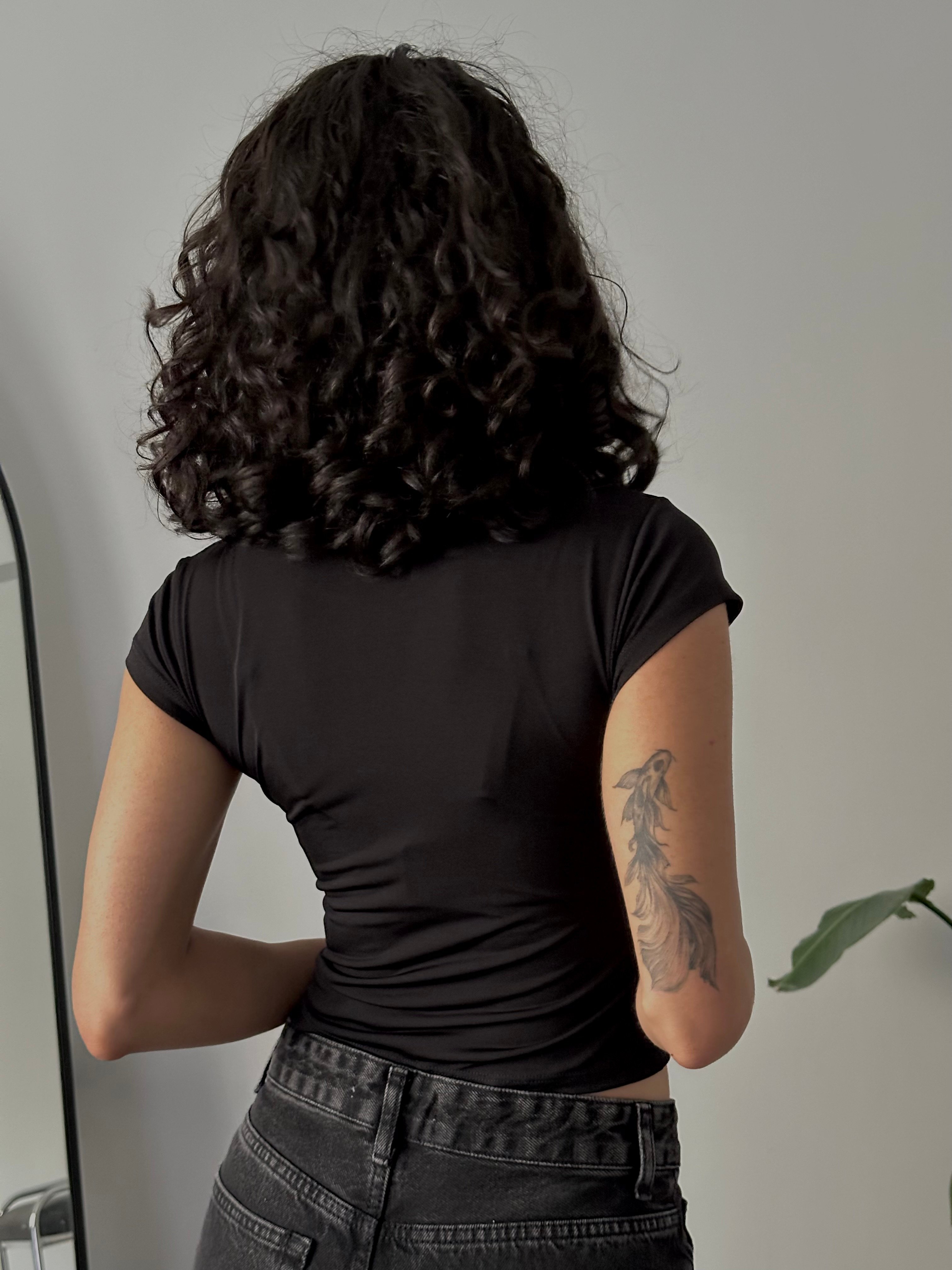 Slim Fit Basic Kısa Kollu Crop 