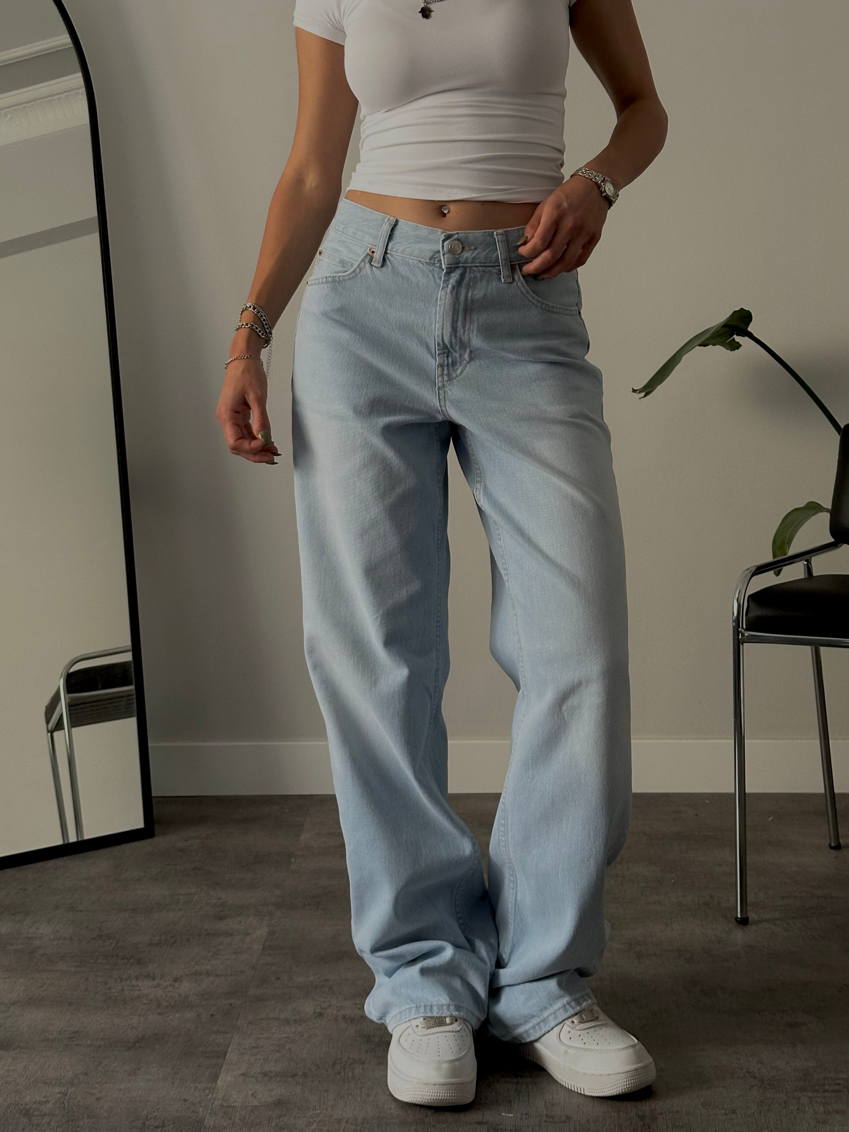 Orta Bel Relaxed Geniş Paça Jean