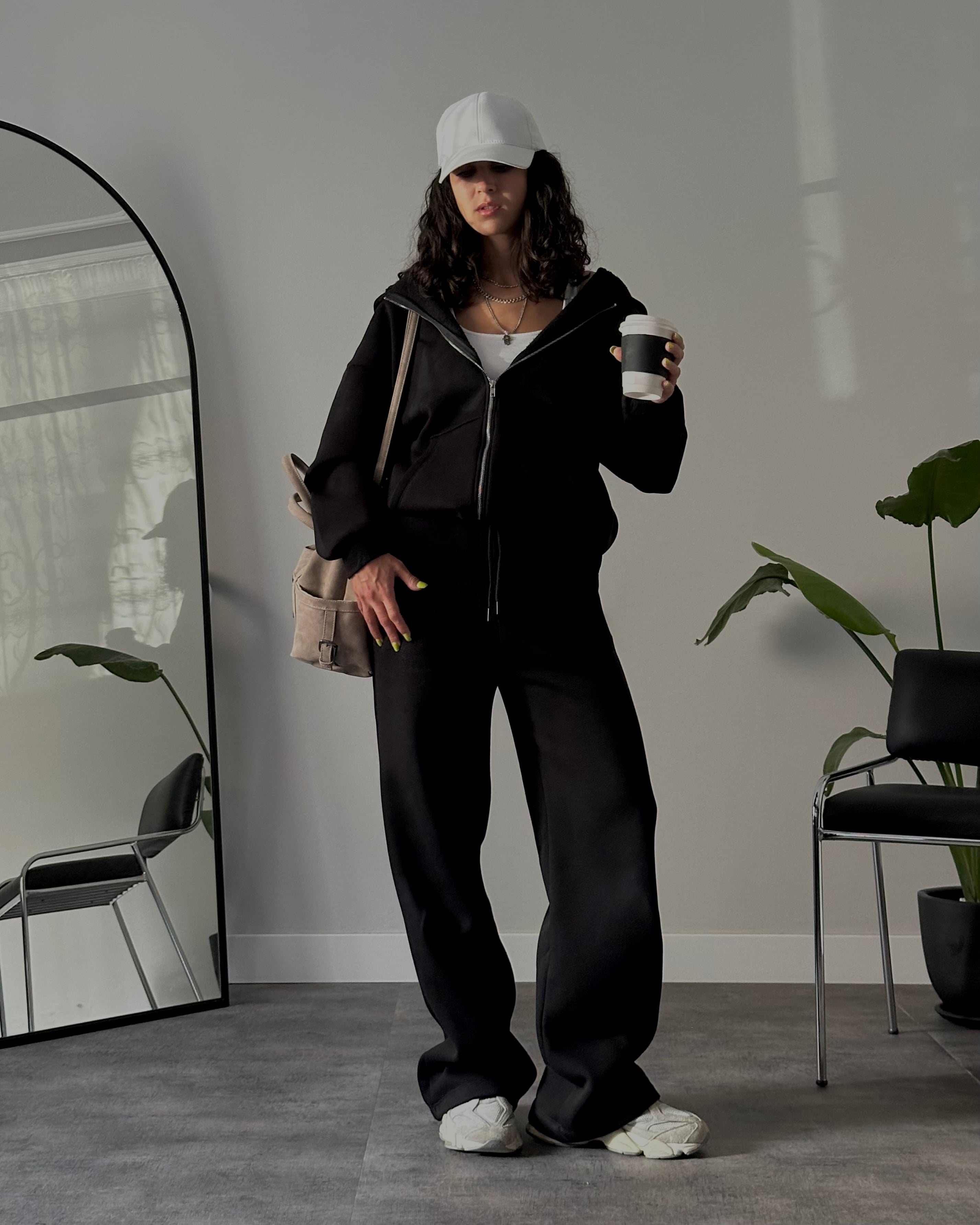 Şardonlu Oversize Eşofman Takımı